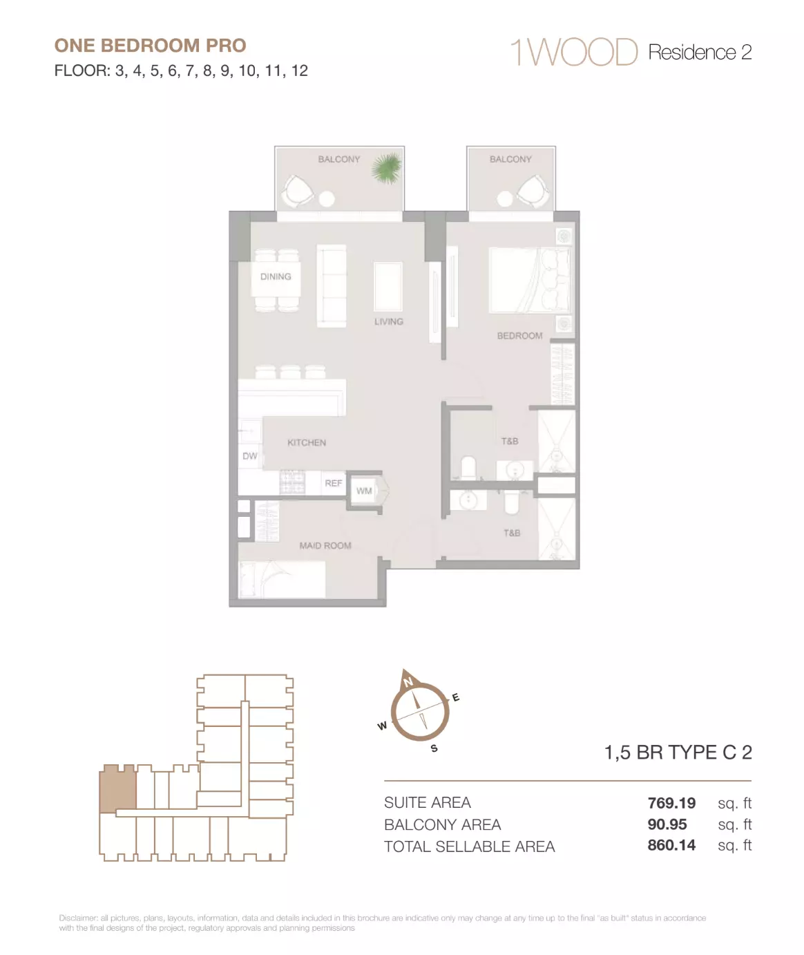 typeSize floor plan for 1WOOD Residence Phase 2 By Object 1