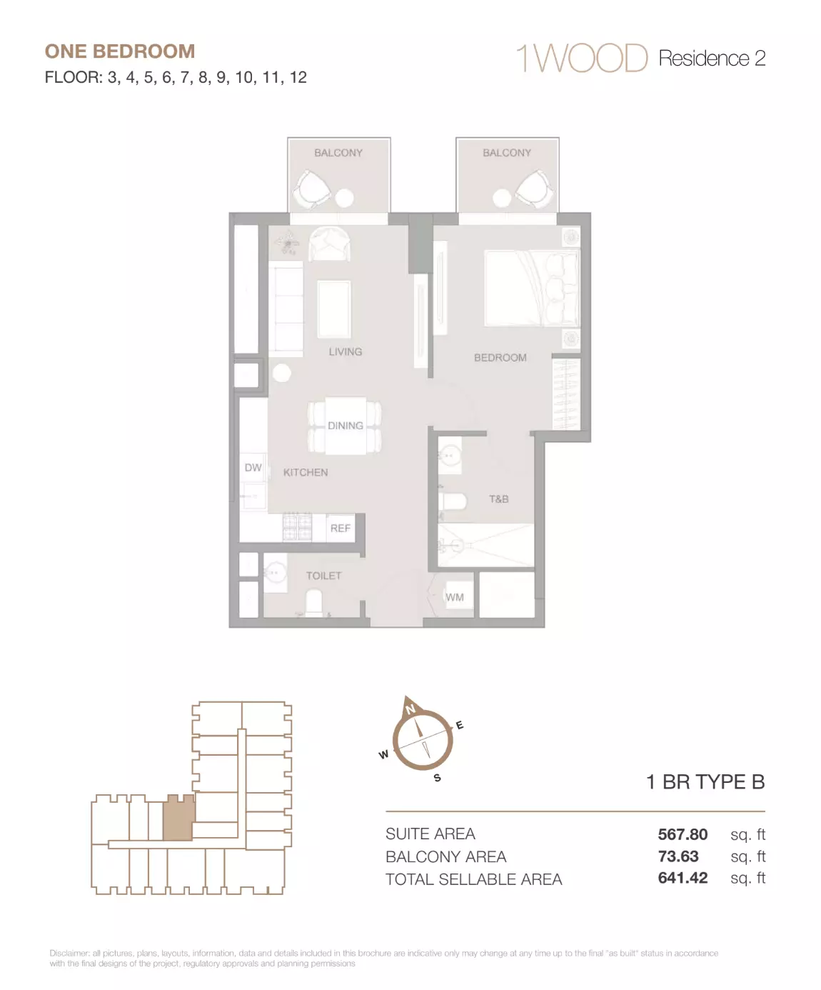 typeSize floor plan for 1WOOD Residence Phase 2 By Object 1