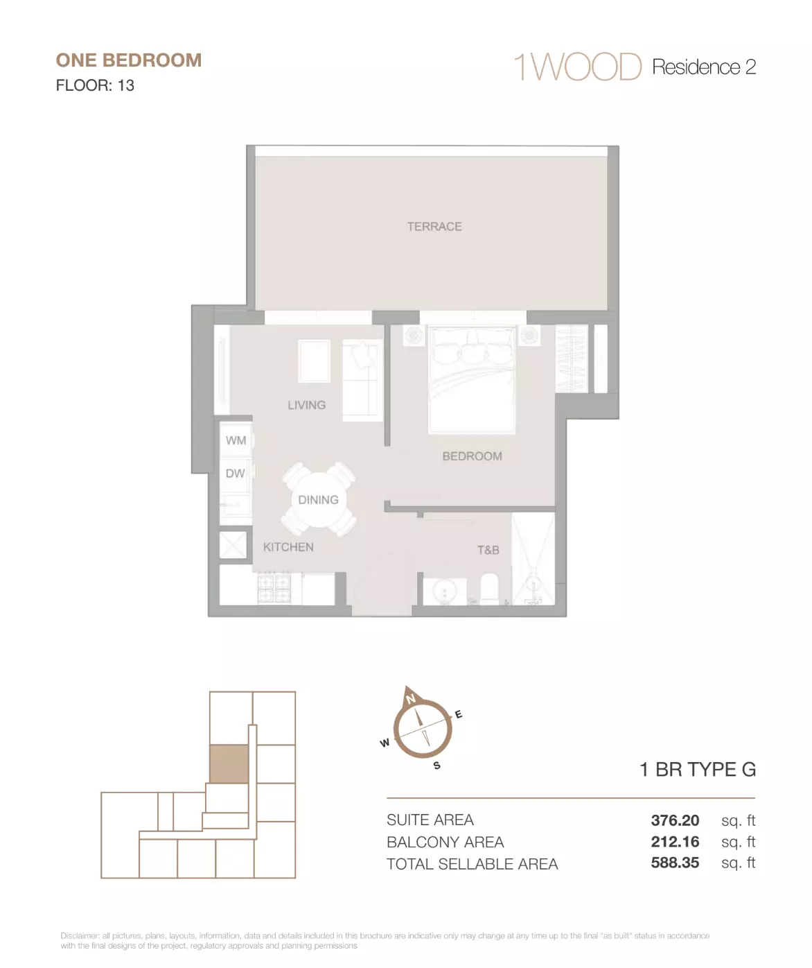 typeSize floor plan for 1WOOD Residence Phase 2 By Object 1