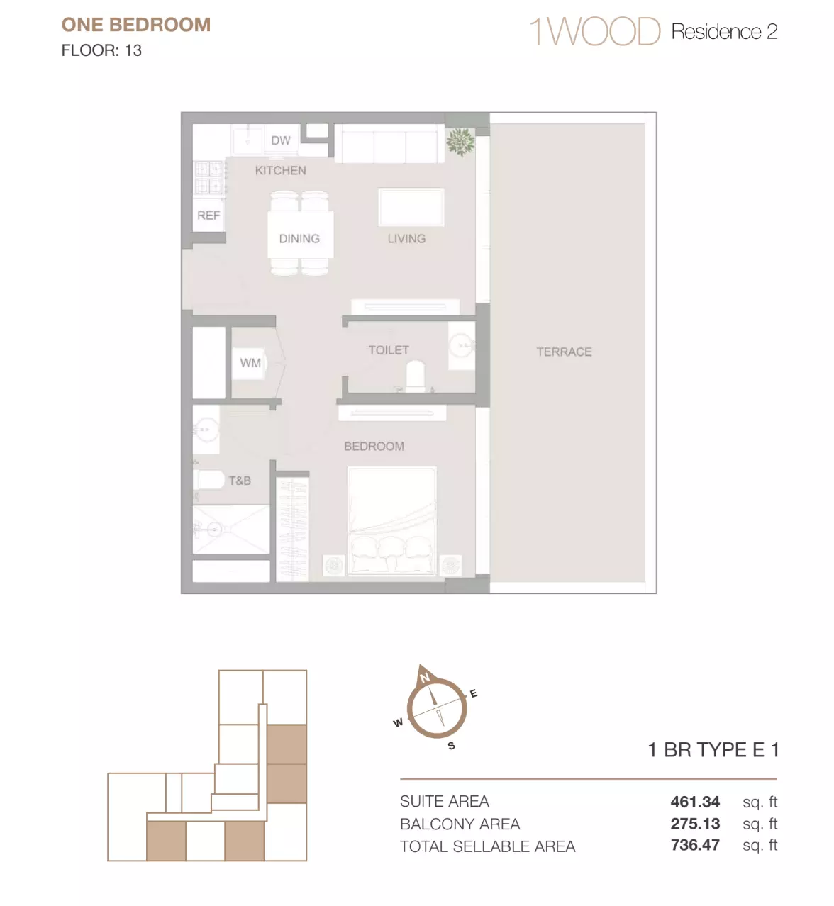 typeSize floor plan for 1WOOD Residence Phase 2 By Object 1