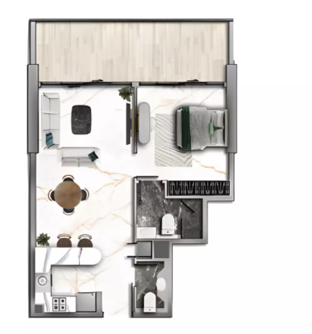 typeSize floor plan for 77 Shades