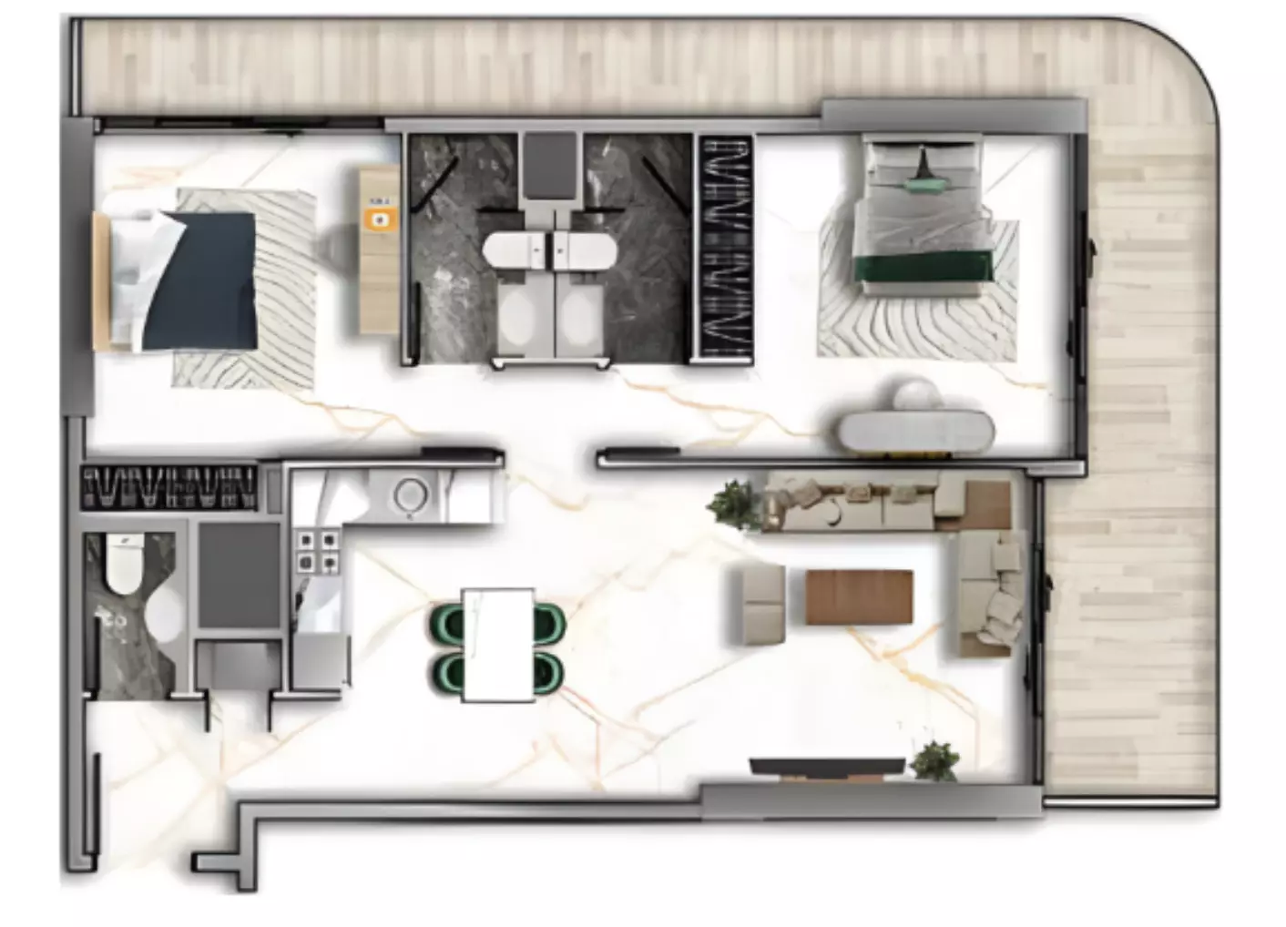 typeSize floor plan for 77 Shades
