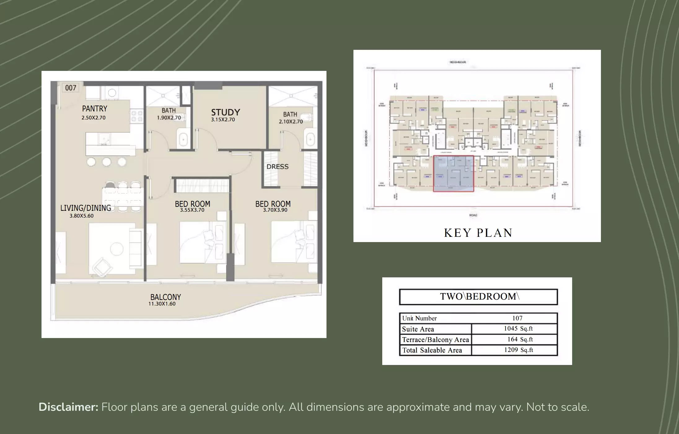 typeSize floor plan for Aero 1 Residences