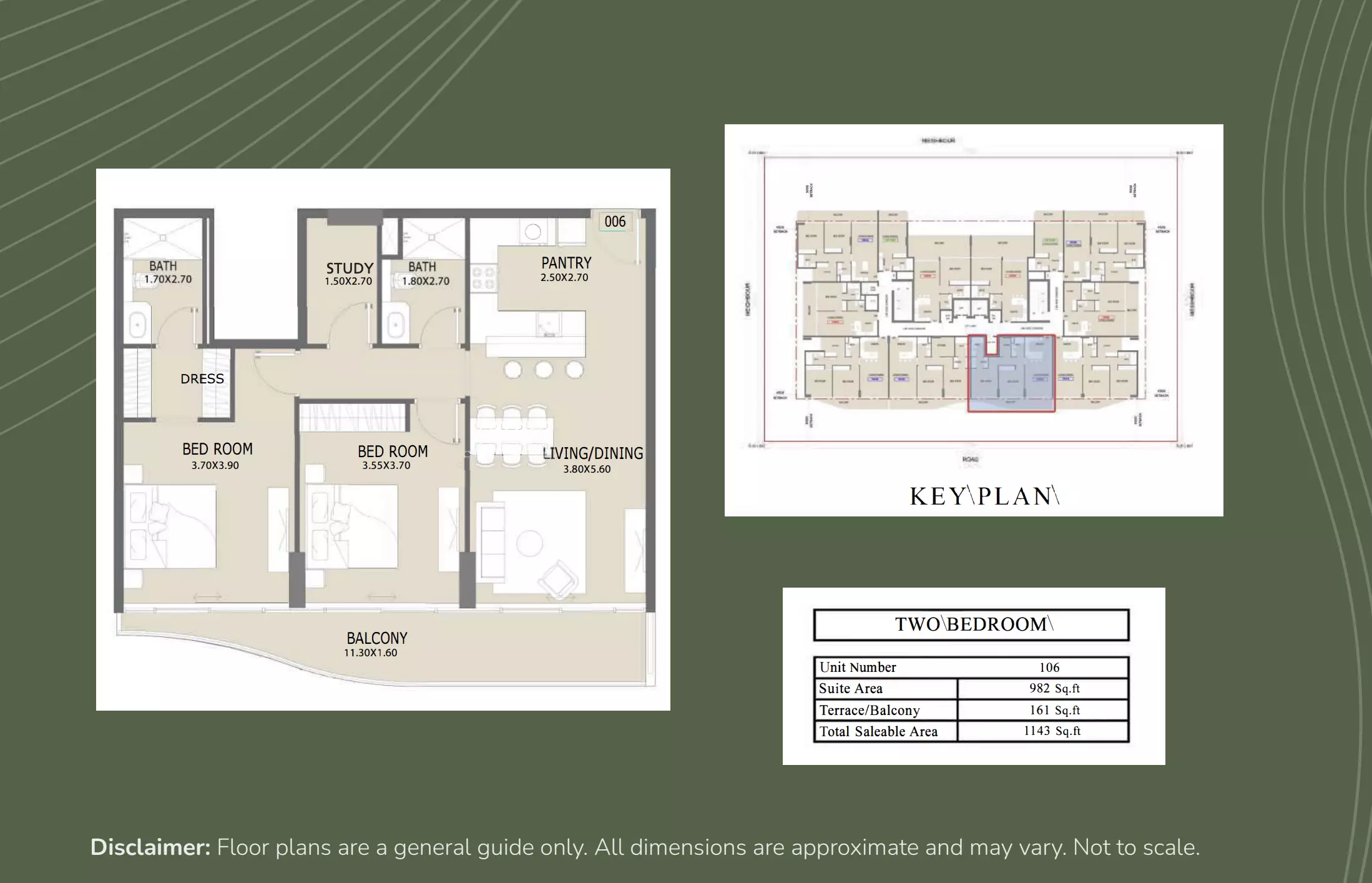 typeSize floor plan for Aero 1 Residences