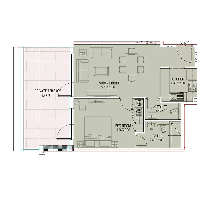 typeSize floor plan for Al Waleed WS 1