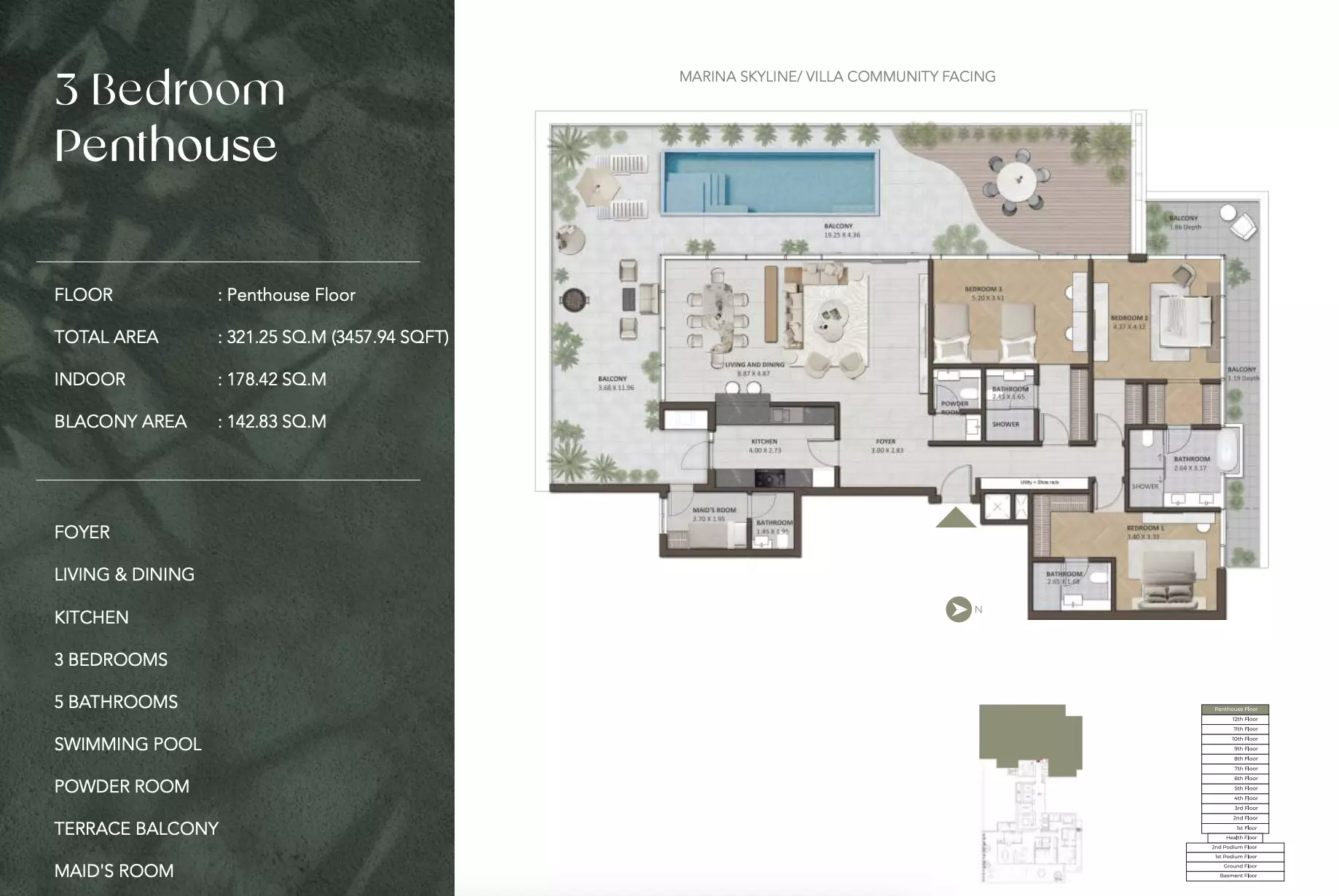 typeSize floor plan for Amaya Residences