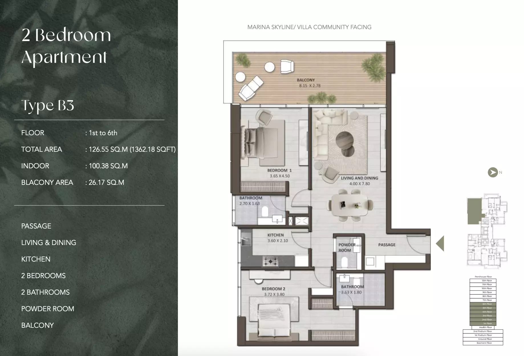 typeSize floor plan for Amaya Residences