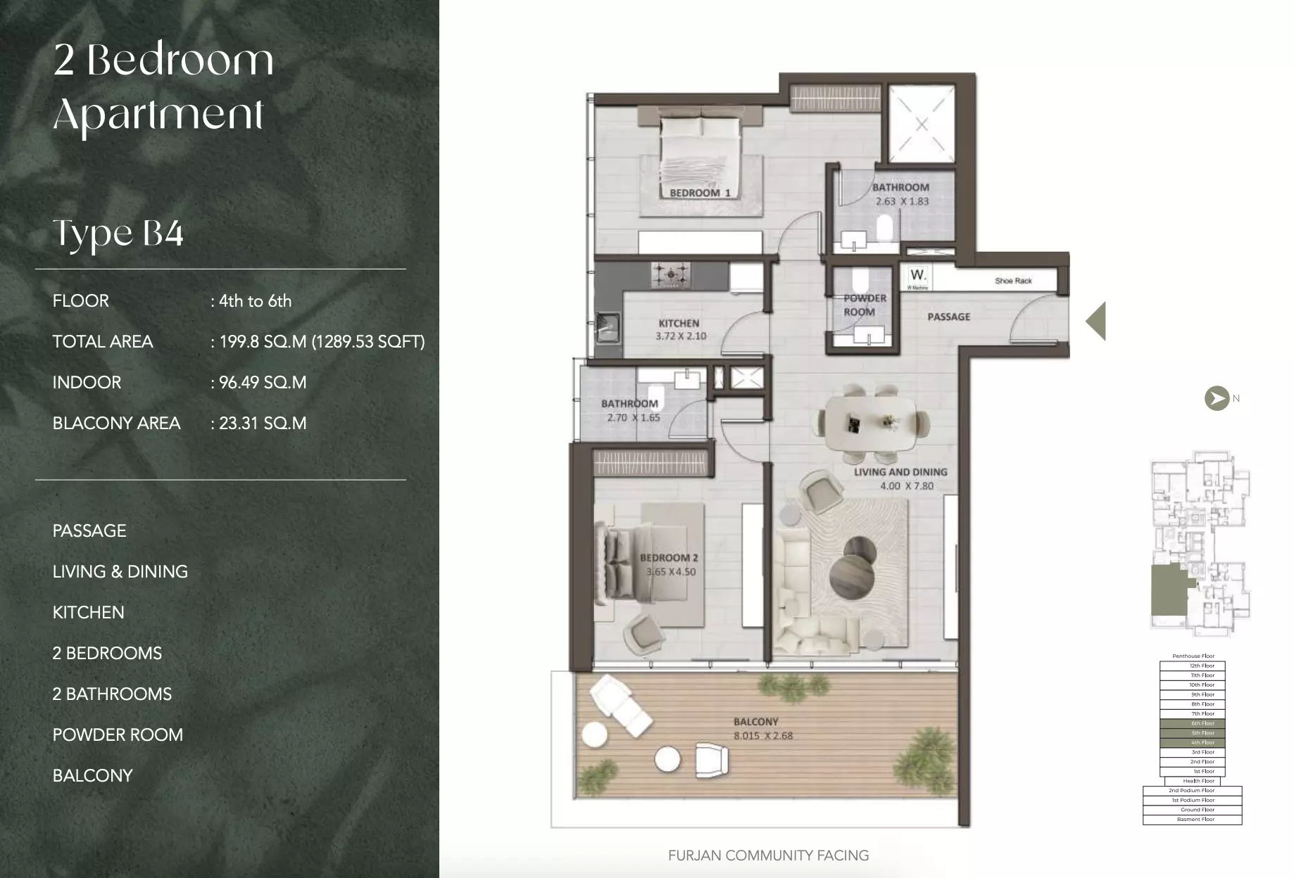 typeSize floor plan for Amaya Residences