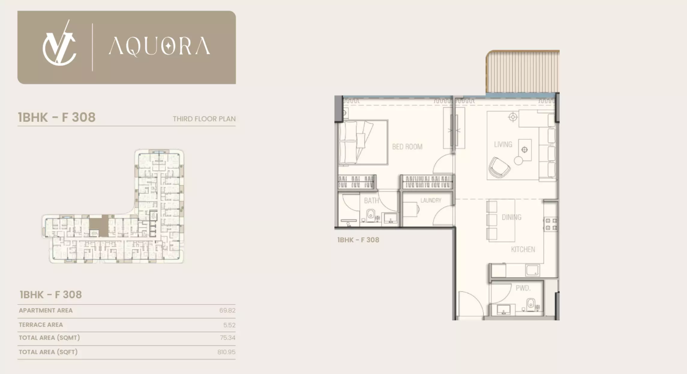 typeSize floor plan for Aquora