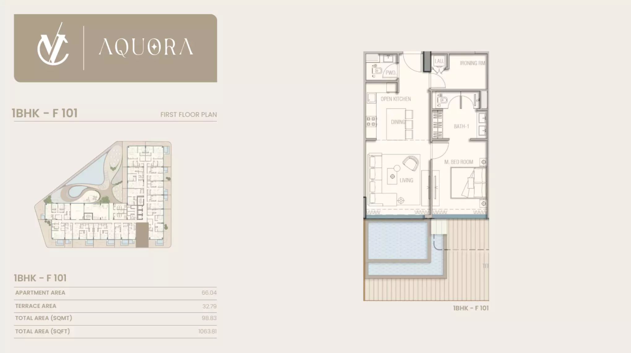 typeSize floor plan for Aquora