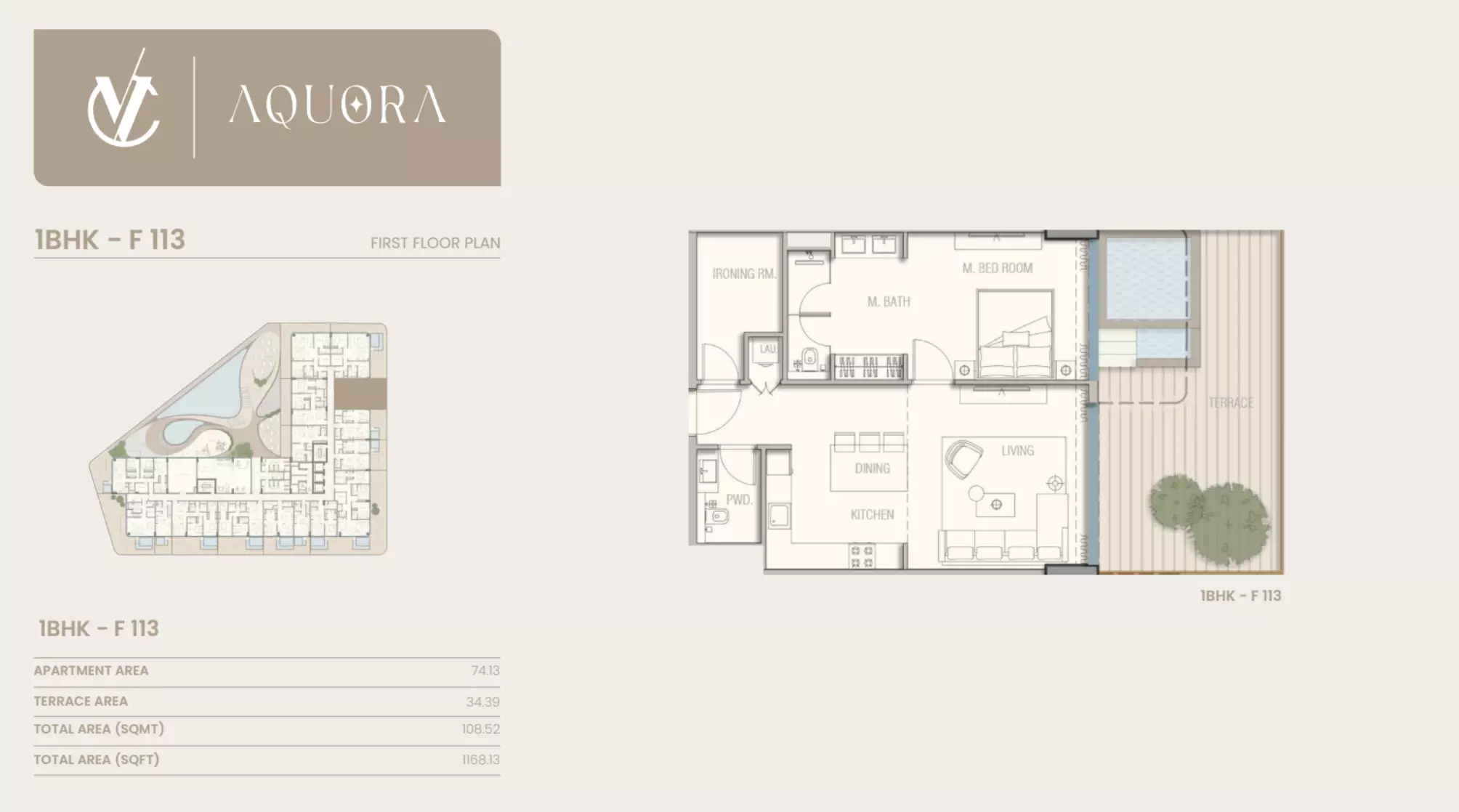 typeSize floor plan for Aquora