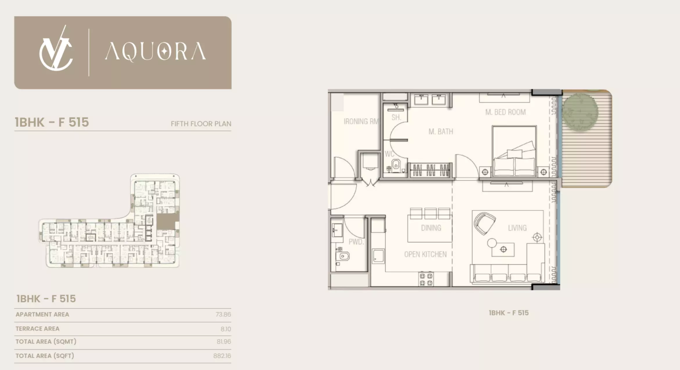 typeSize floor plan for Aquora