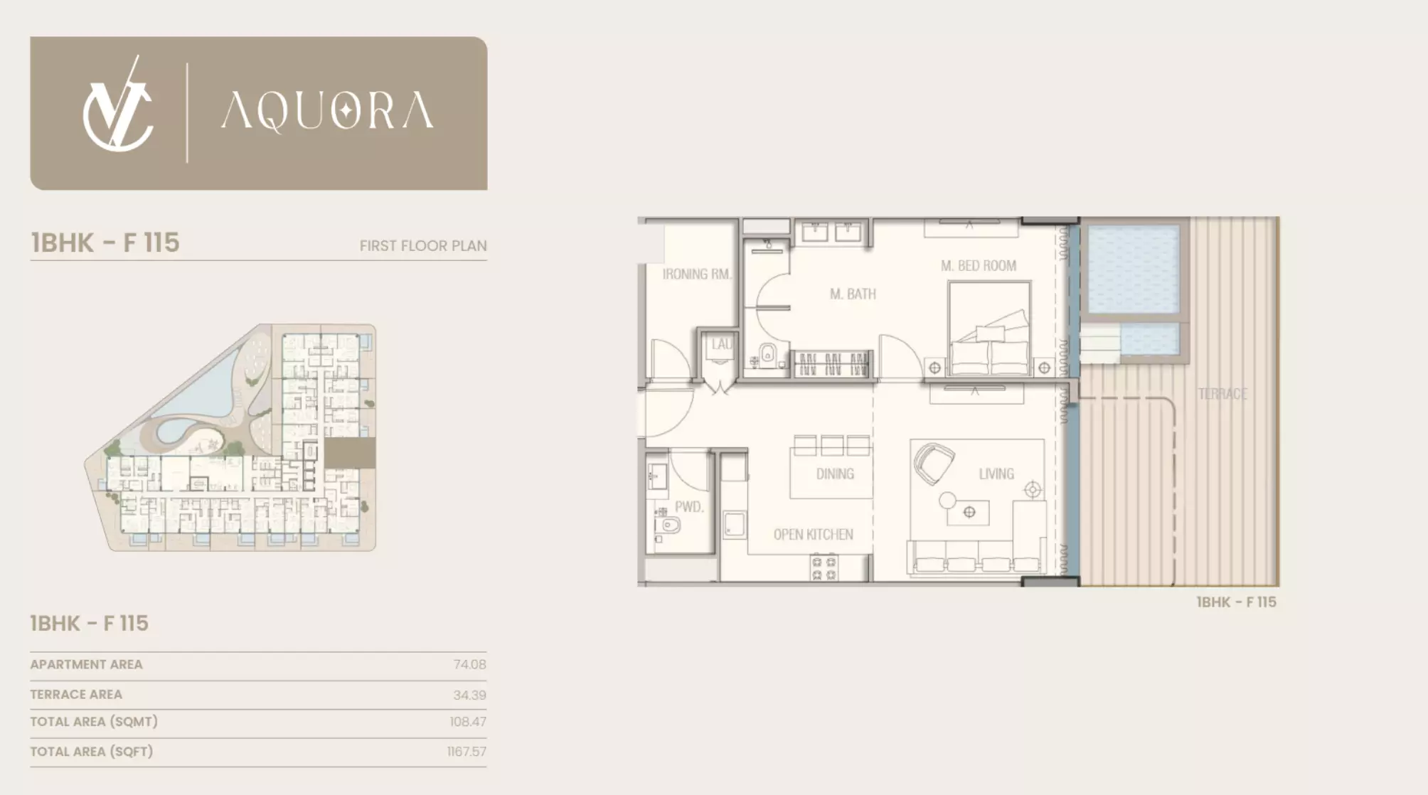 typeSize floor plan for Aquora