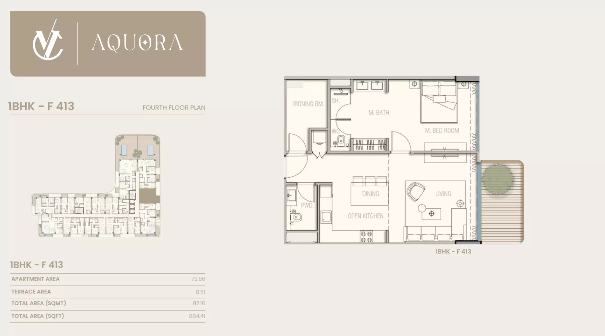 typeSize floor plan for Aquora