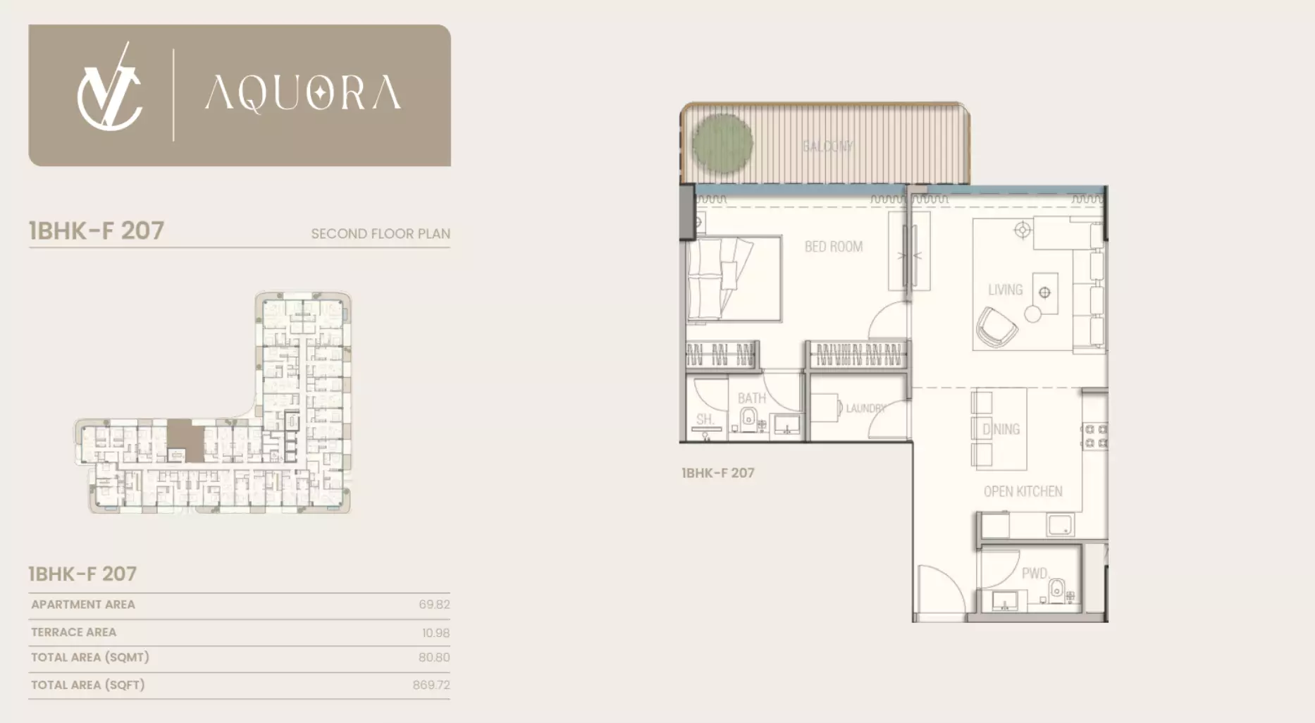 typeSize floor plan for Aquora