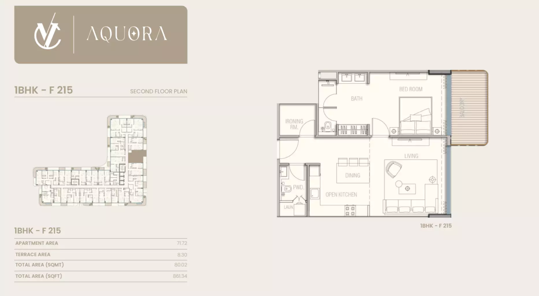 typeSize floor plan for Aquora