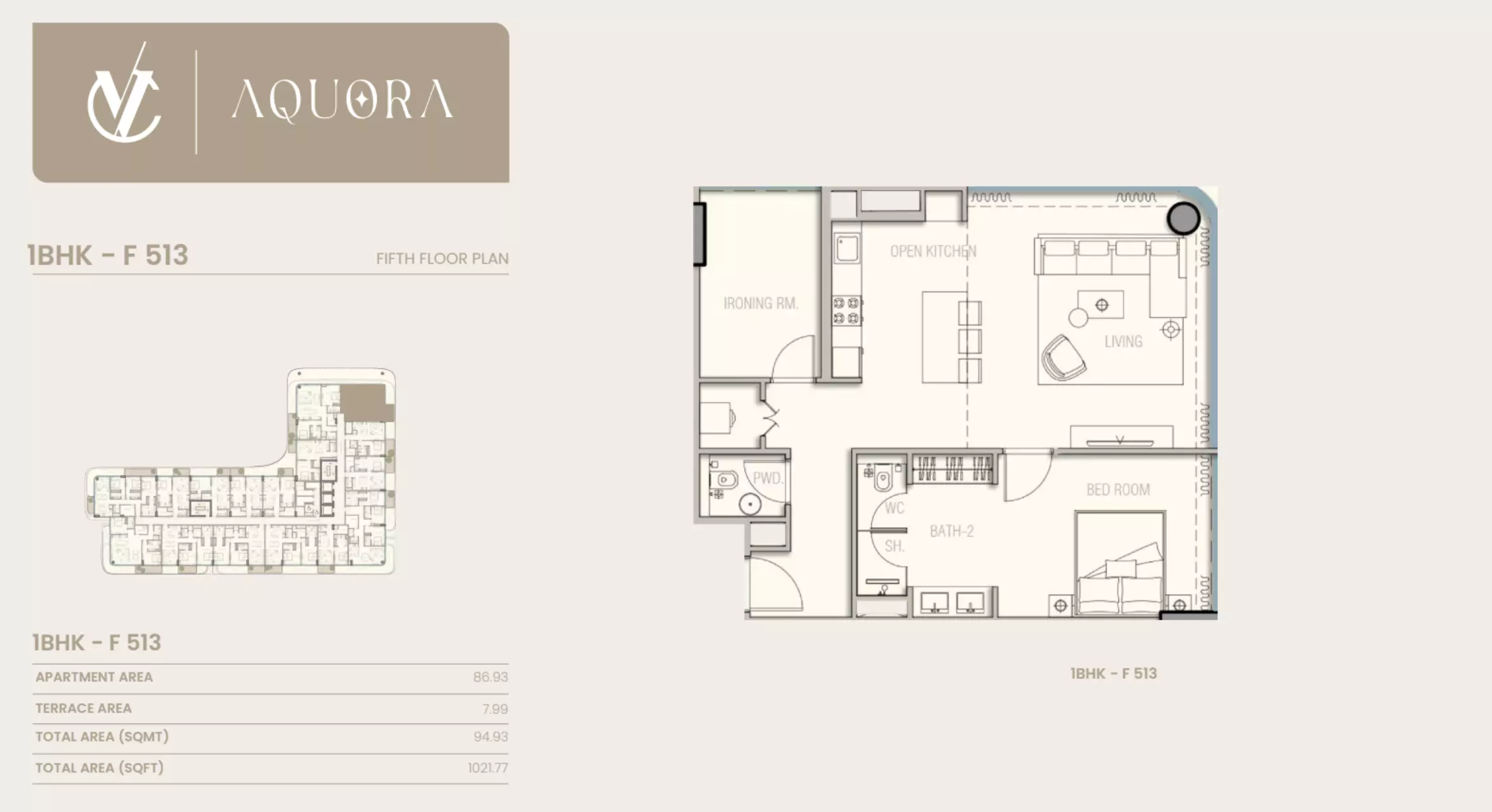 typeSize floor plan for Aquora