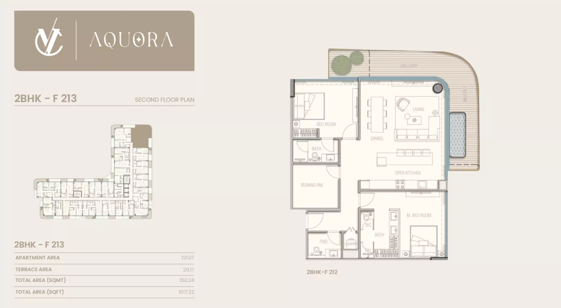 typeSize floor plan for Aquora