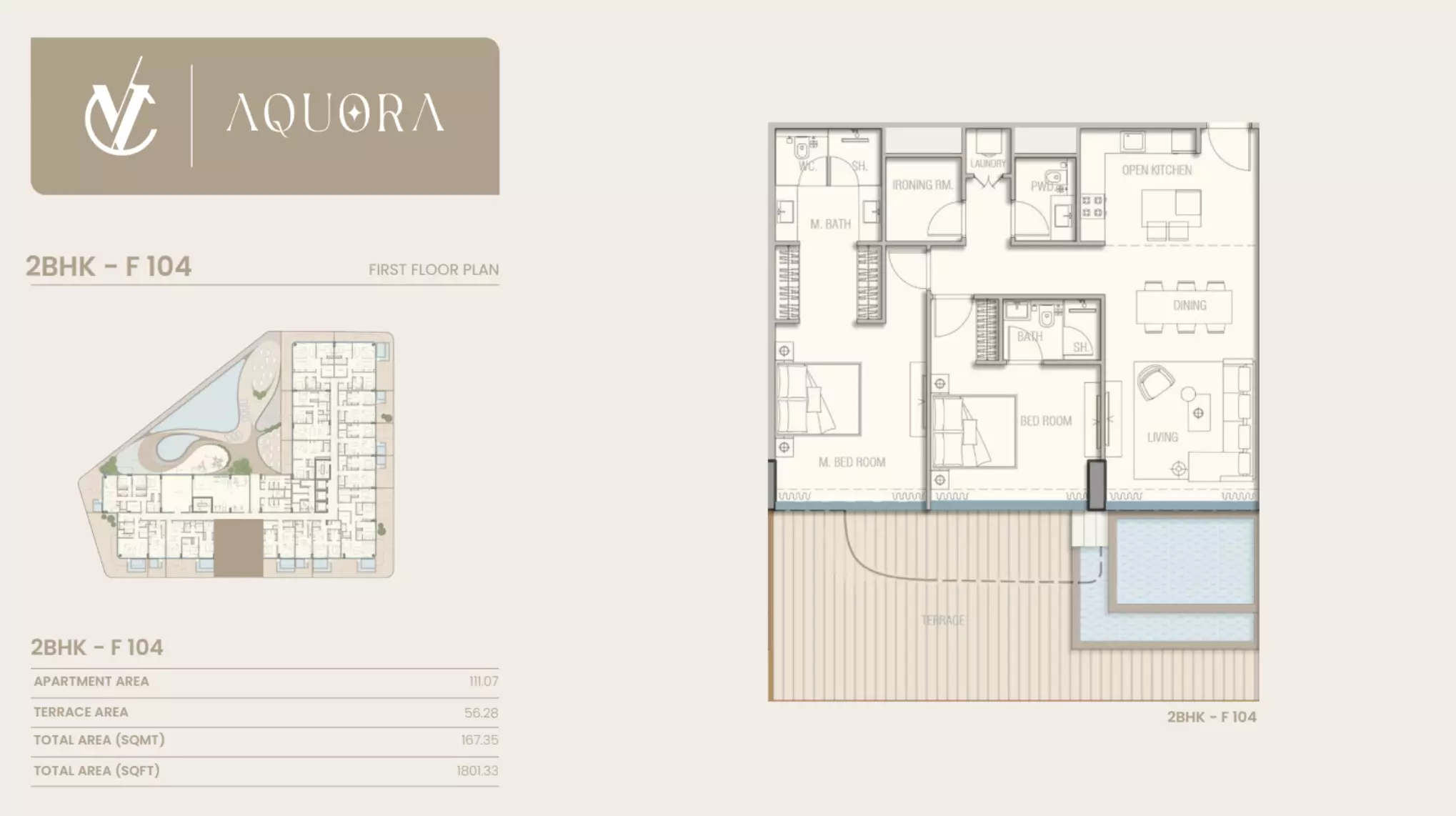 typeSize floor plan for Aquora