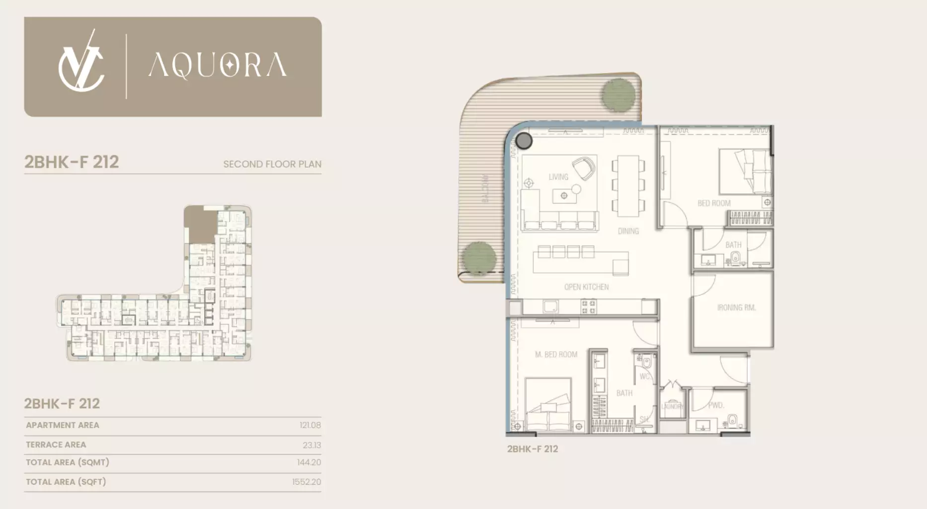 typeSize floor plan for Aquora