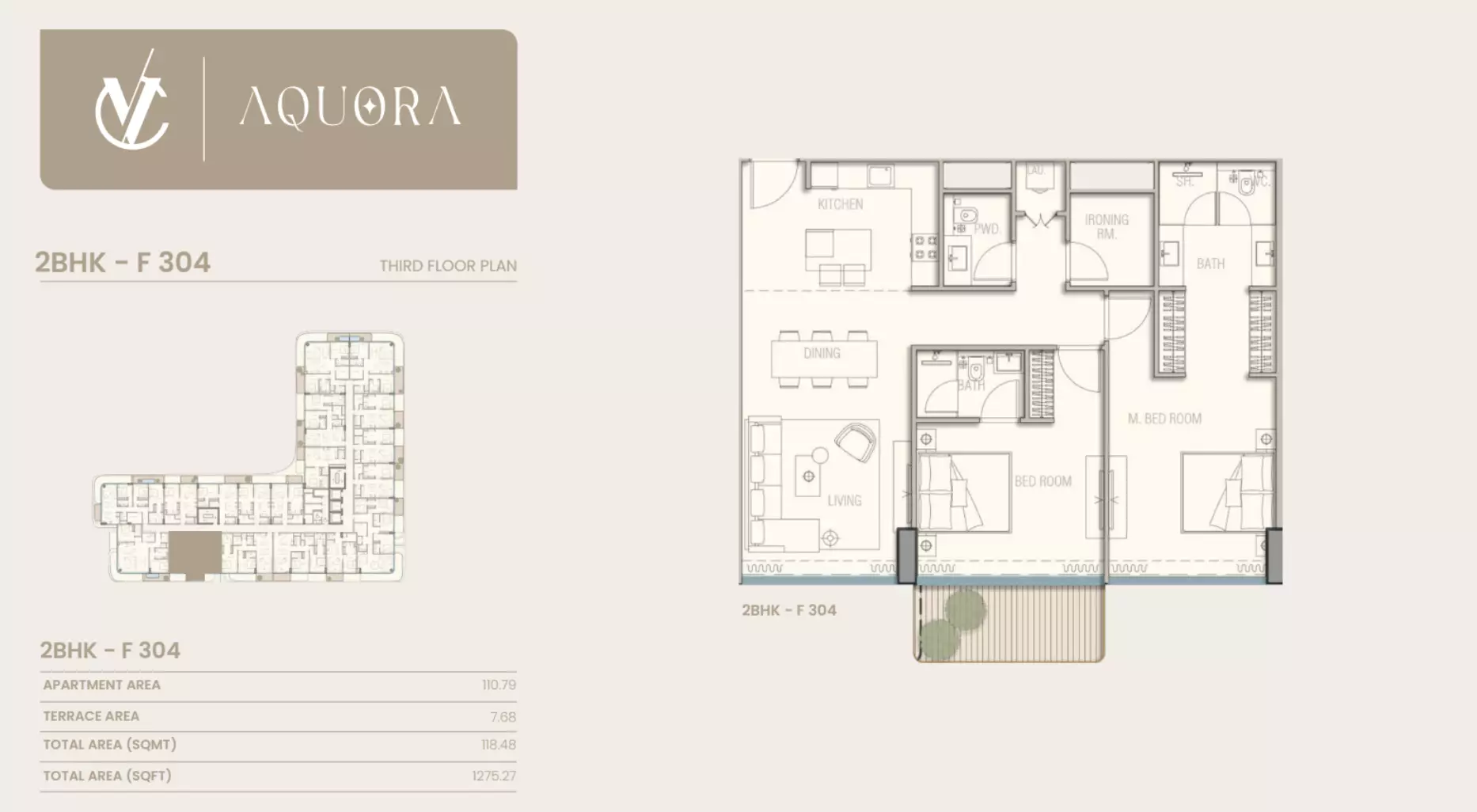 typeSize floor plan for Aquora