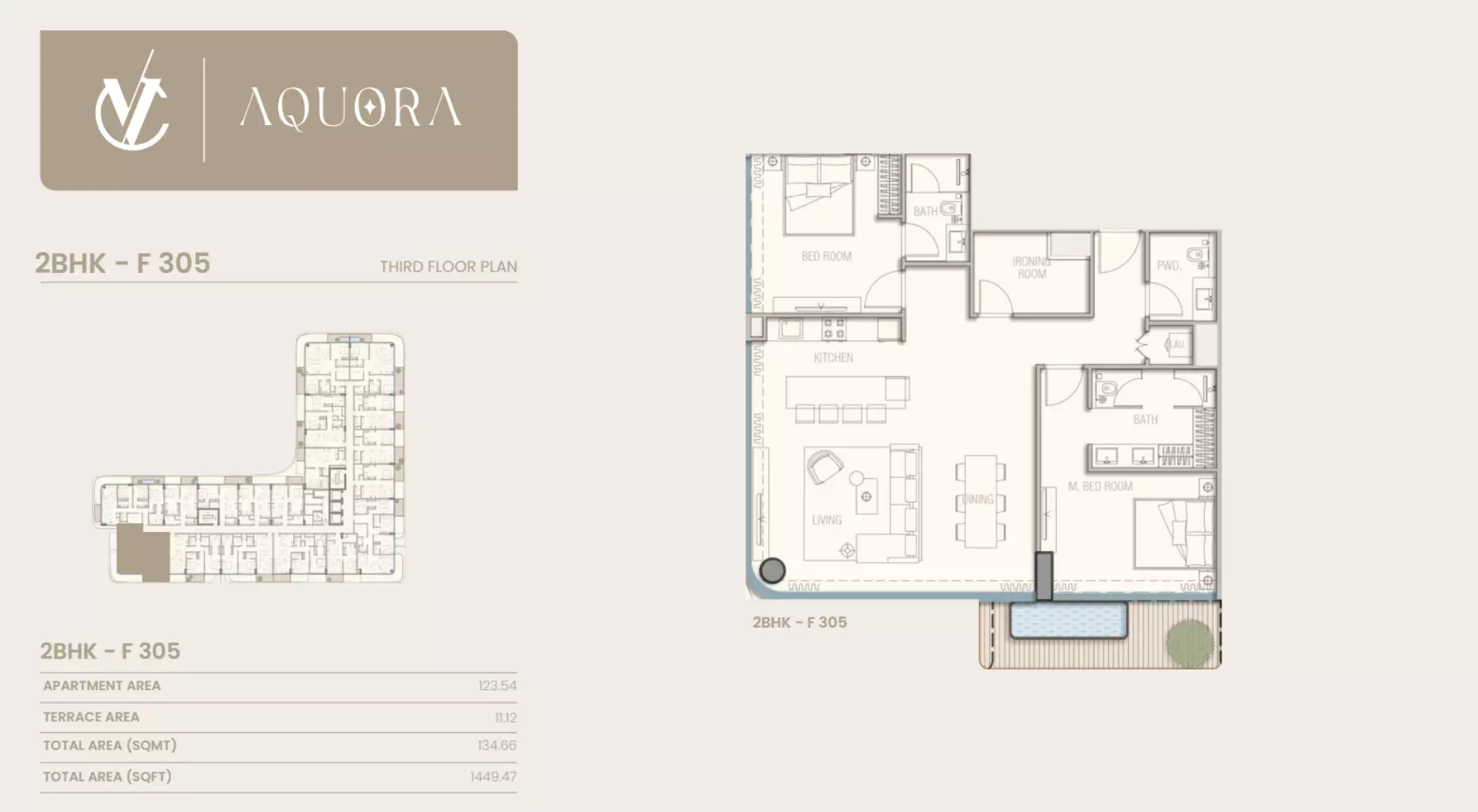 typeSize floor plan for Aquora