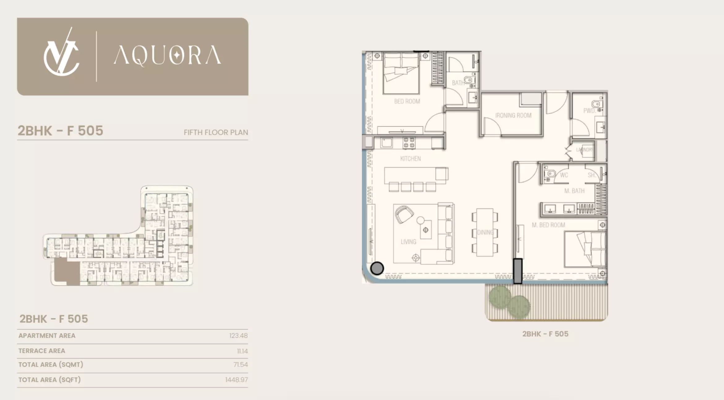 typeSize floor plan for Aquora