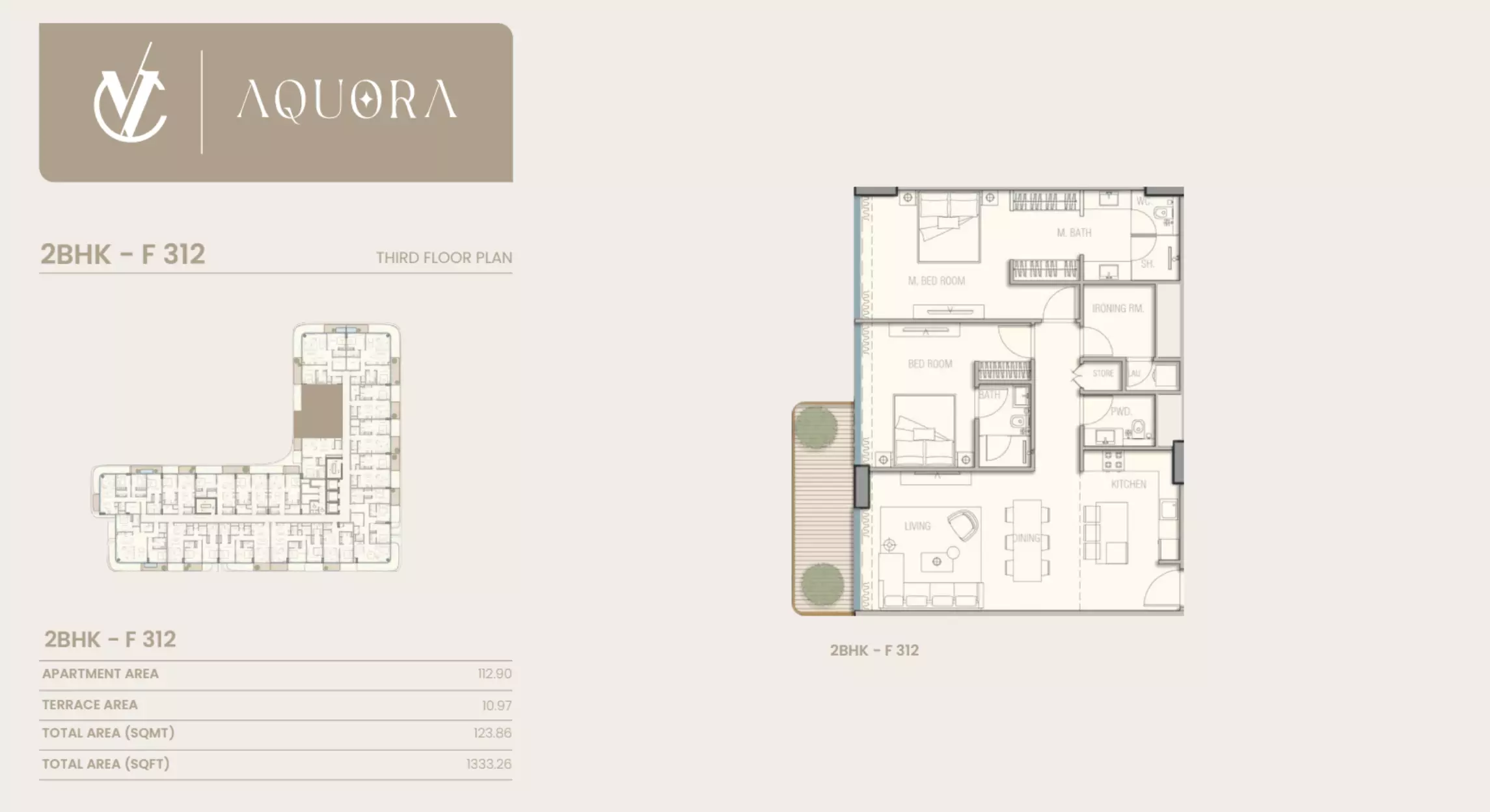 typeSize floor plan for Aquora