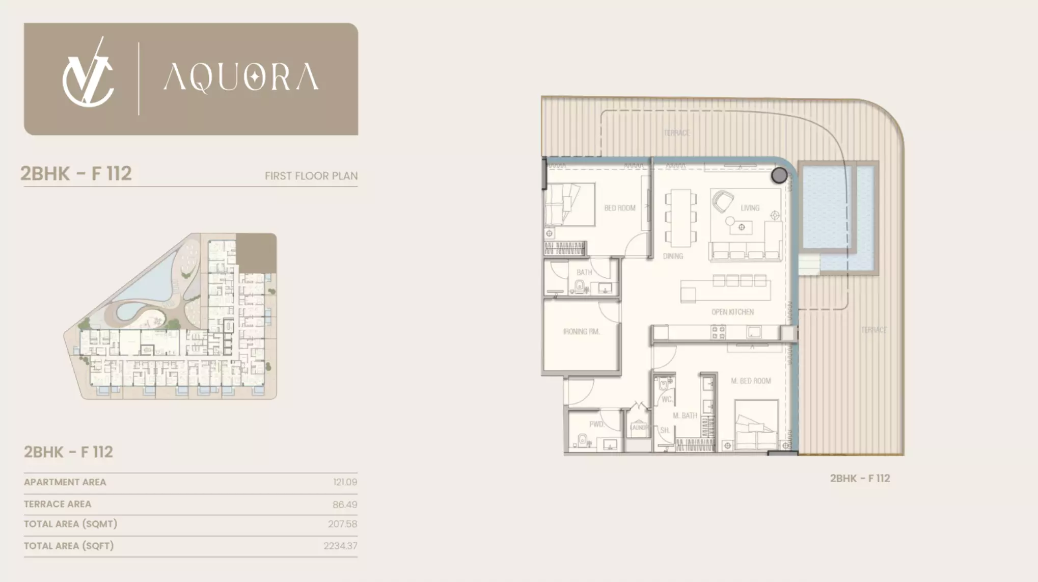 typeSize floor plan for Aquora
