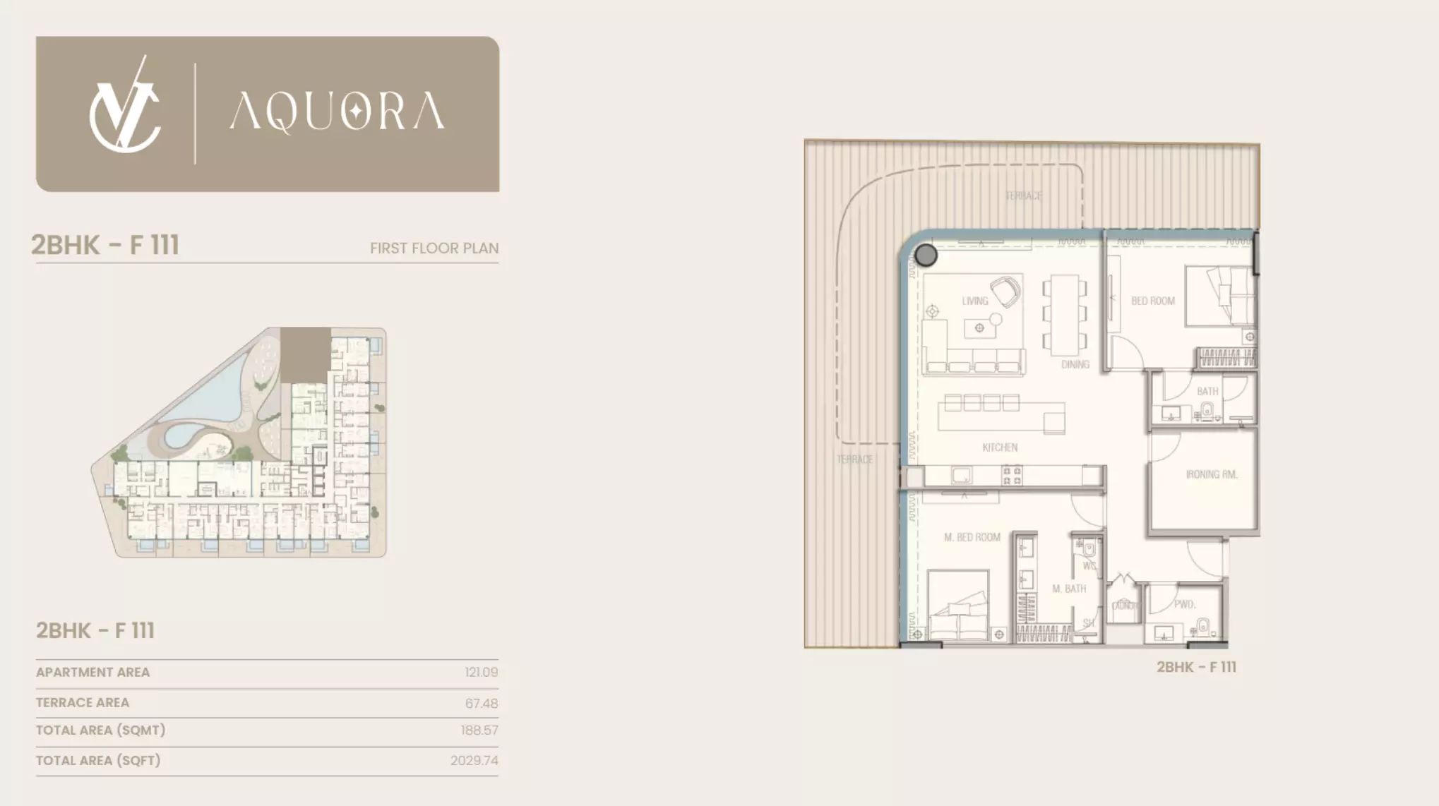 typeSize floor plan for Aquora