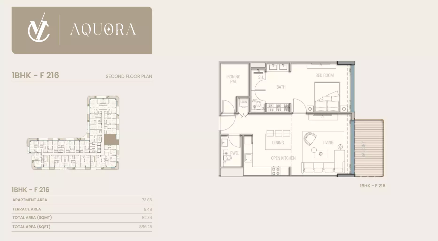 typeSize floor plan for Aquora