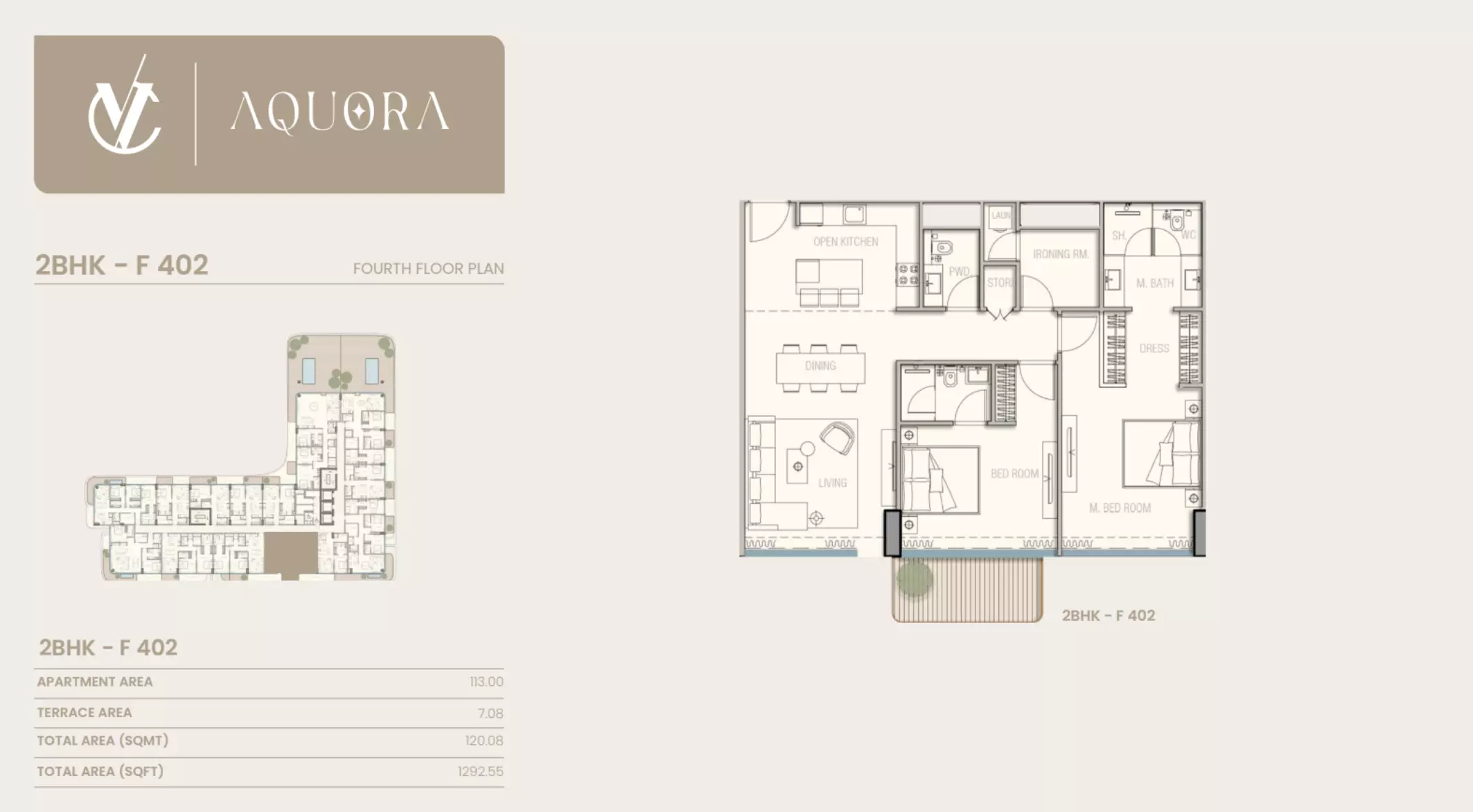 typeSize floor plan for Aquora