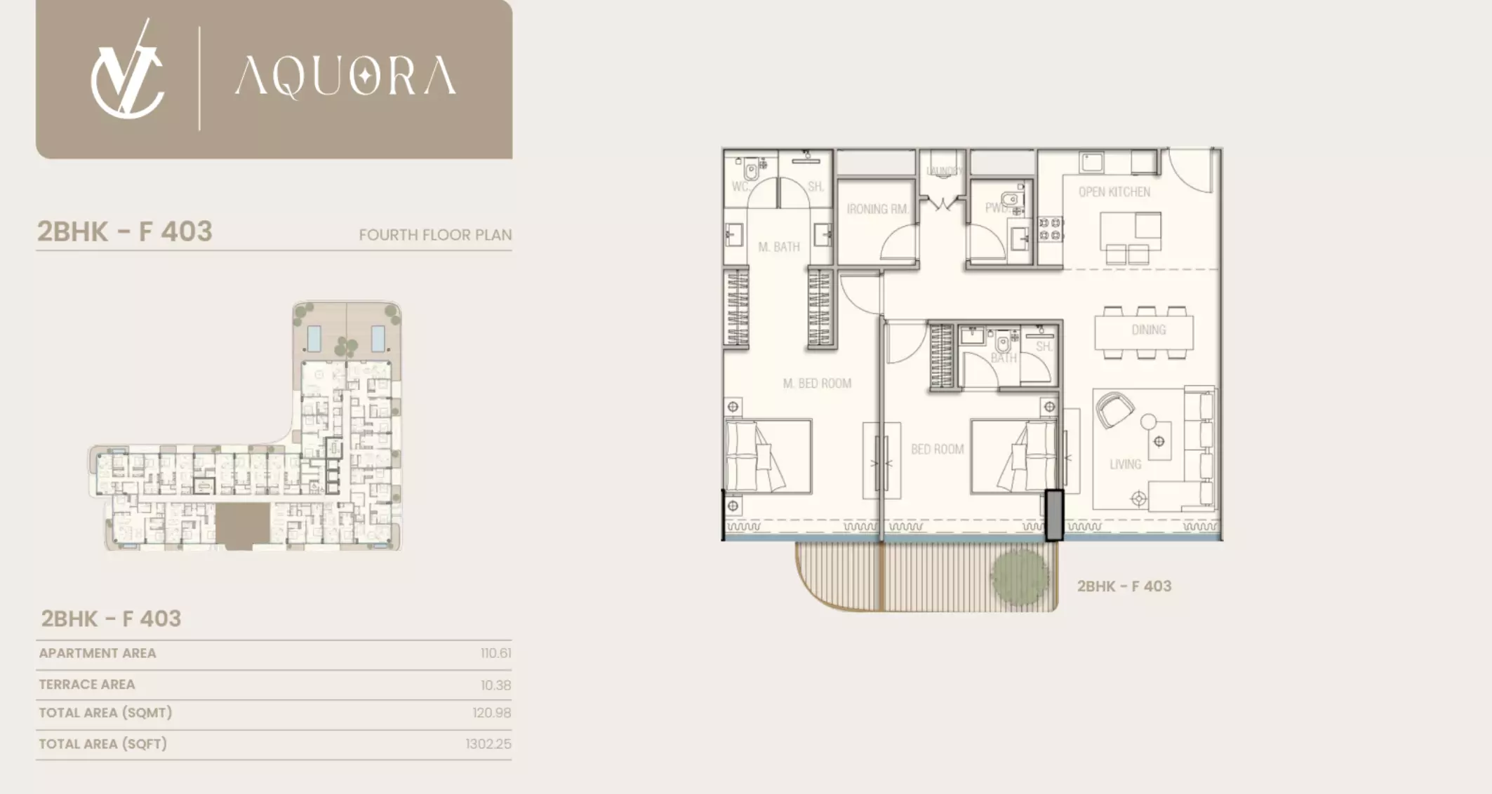 typeSize floor plan for Aquora