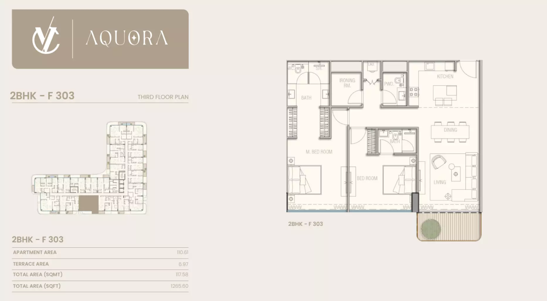 typeSize floor plan for Aquora