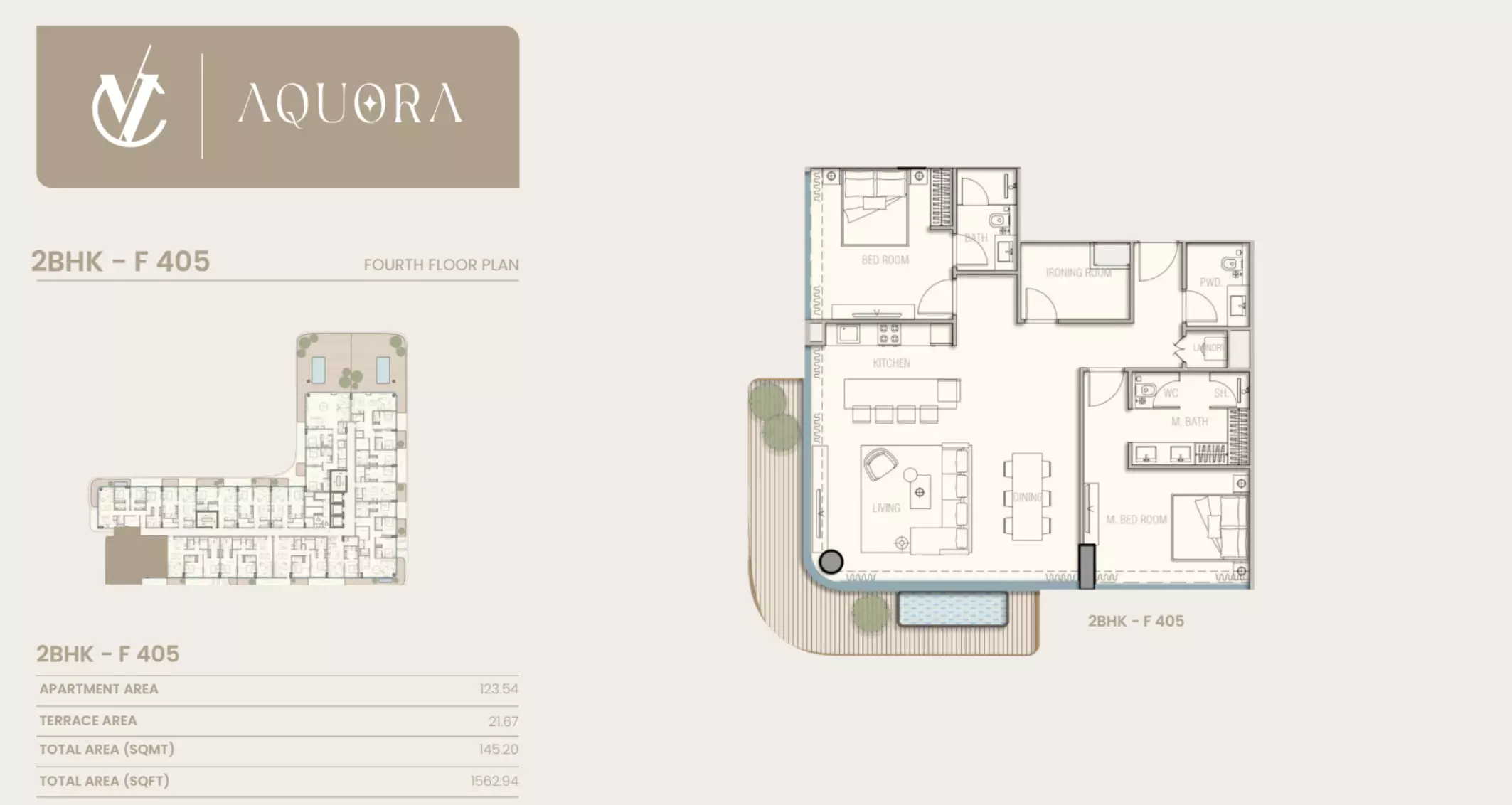 typeSize floor plan for Aquora