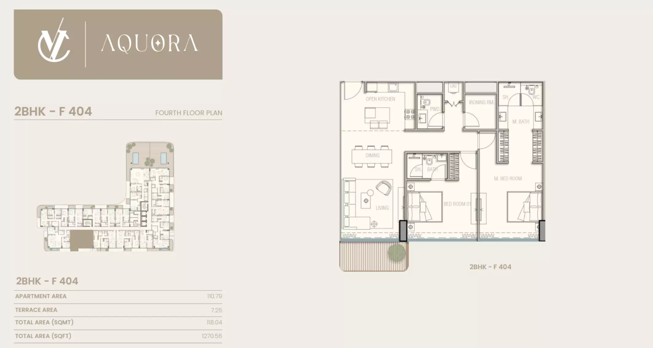 typeSize floor plan for Aquora