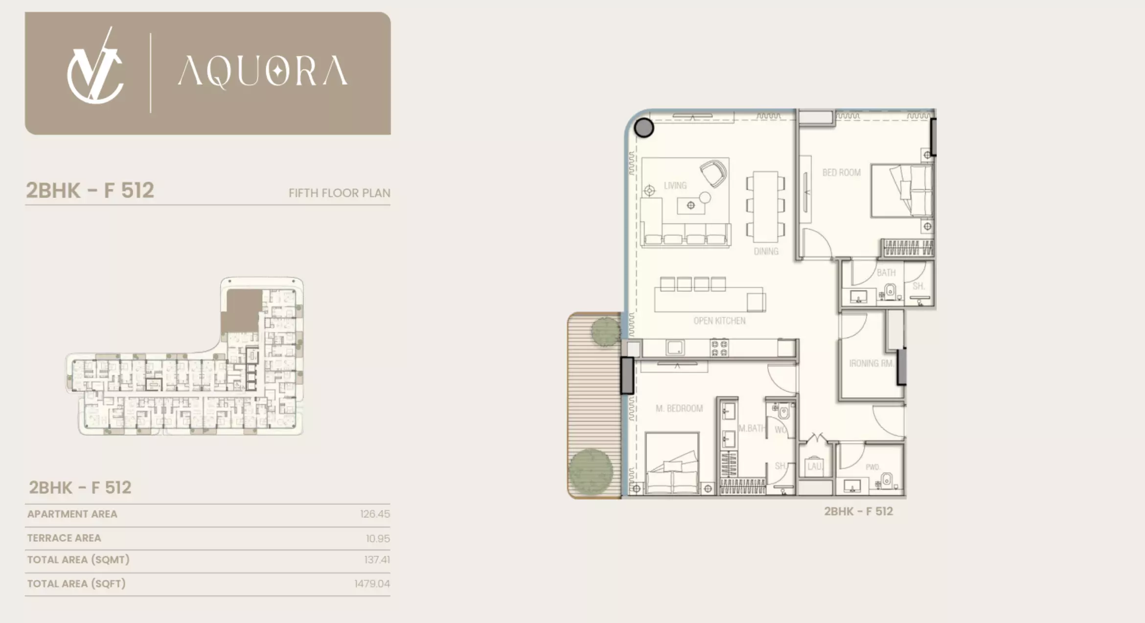 typeSize floor plan for Aquora