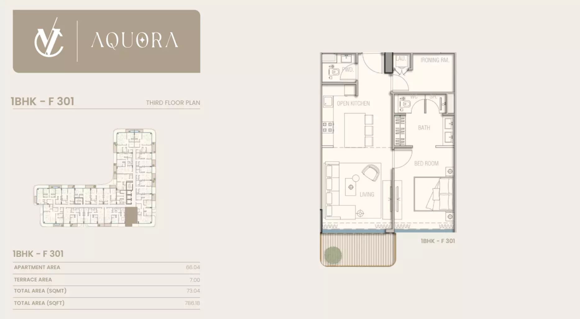 typeSize floor plan for Aquora