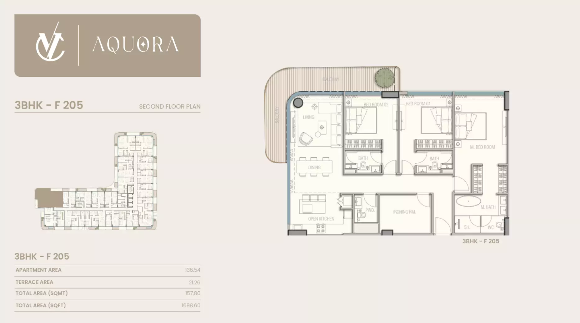 typeSize floor plan for Aquora