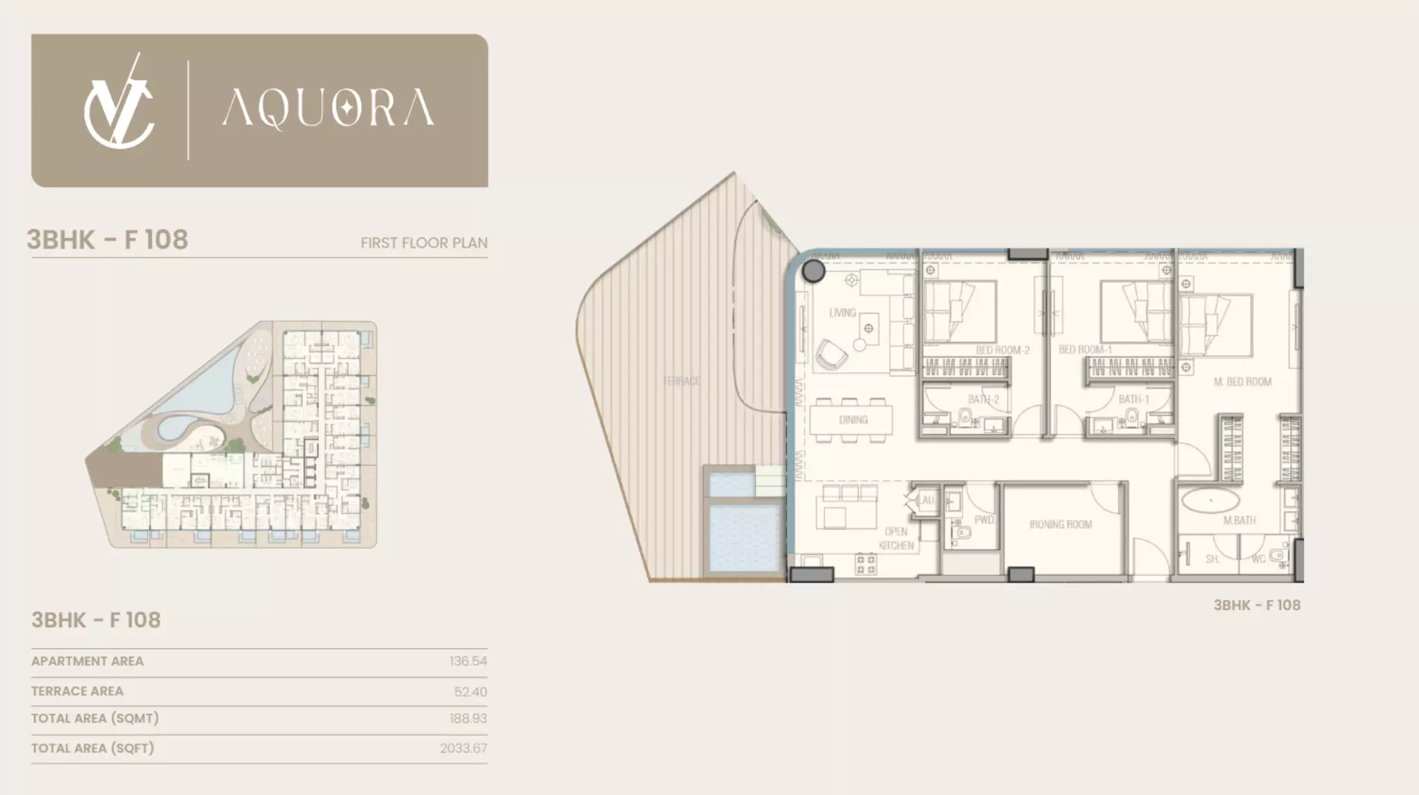 typeSize floor plan for Aquora