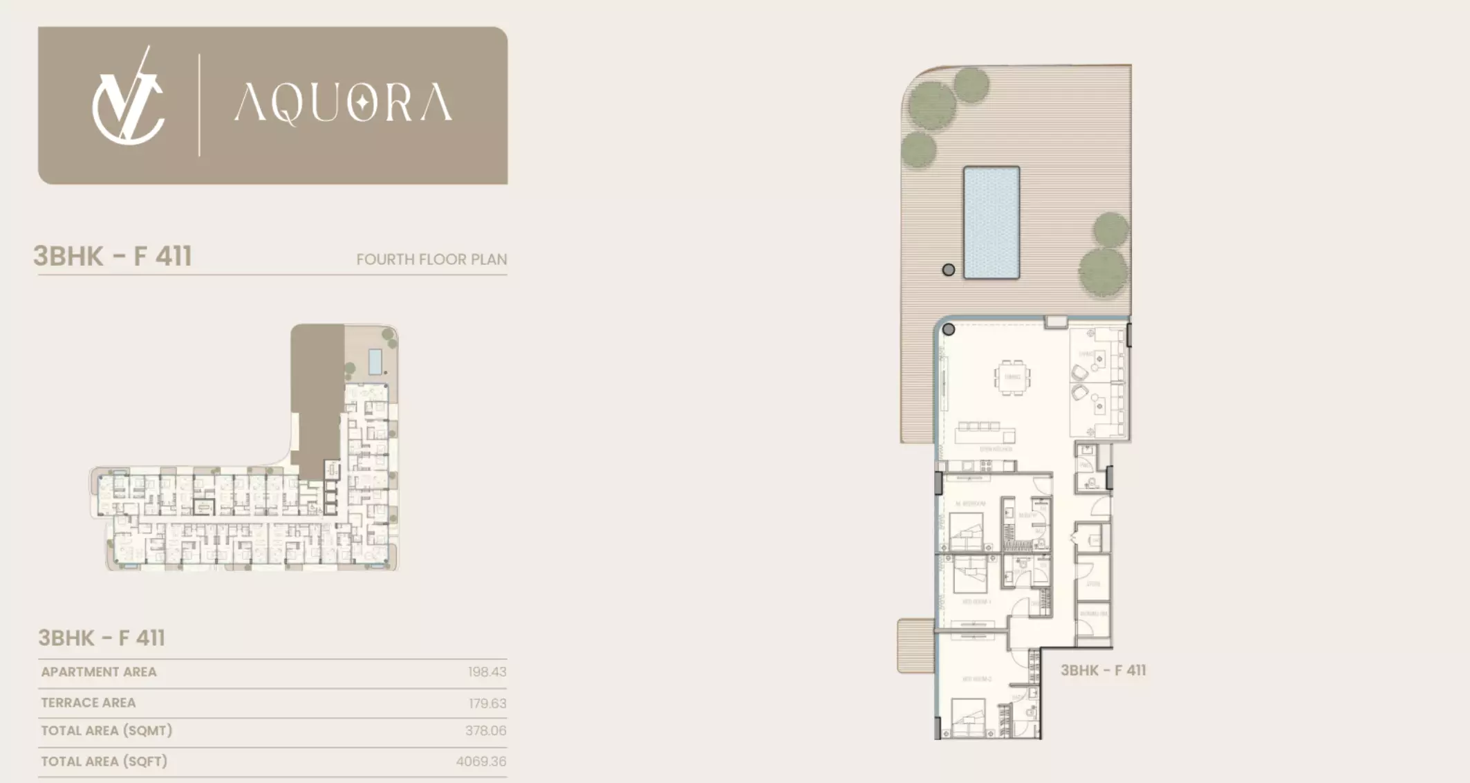typeSize floor plan for Aquora