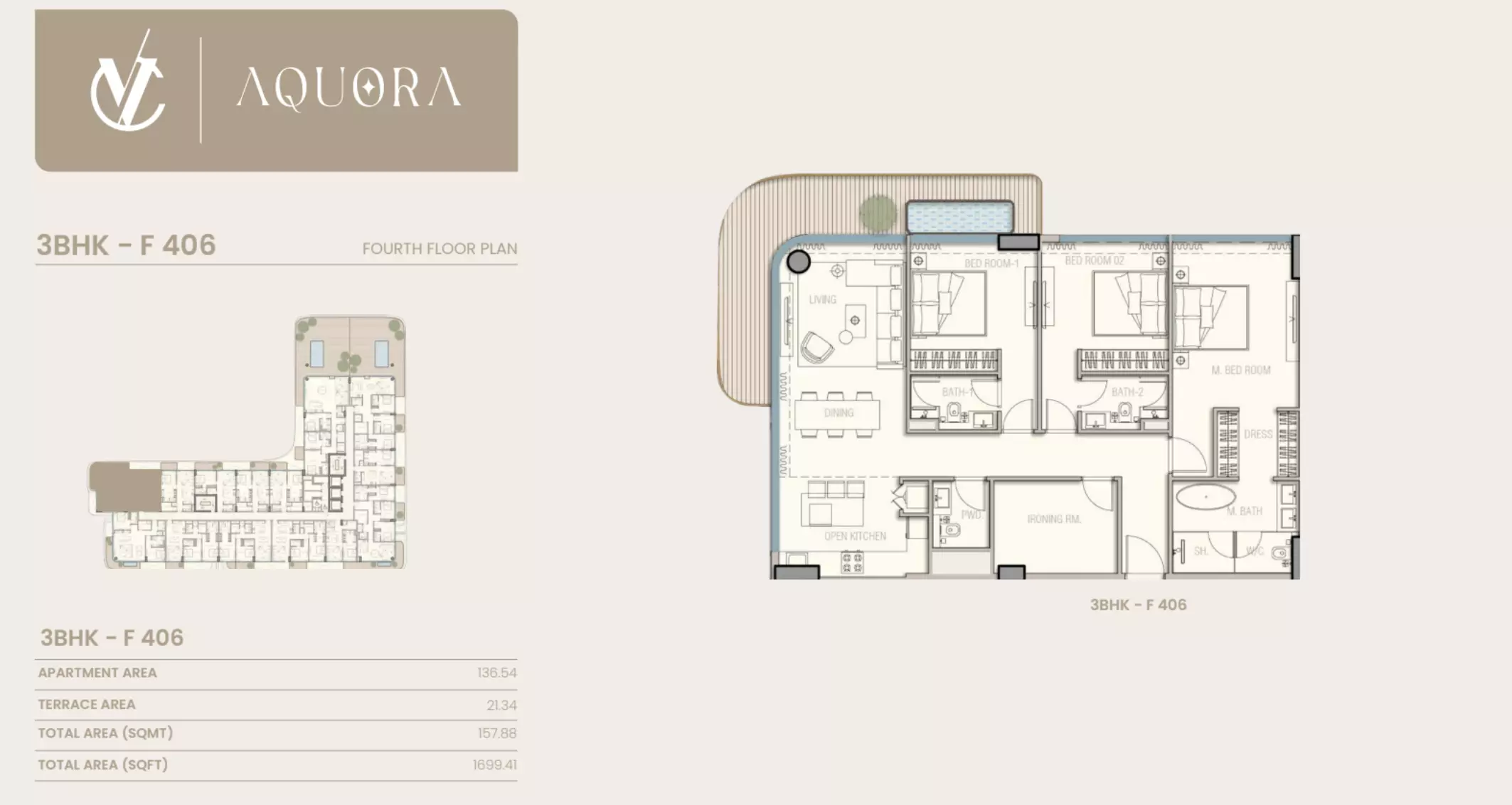 typeSize floor plan for Aquora