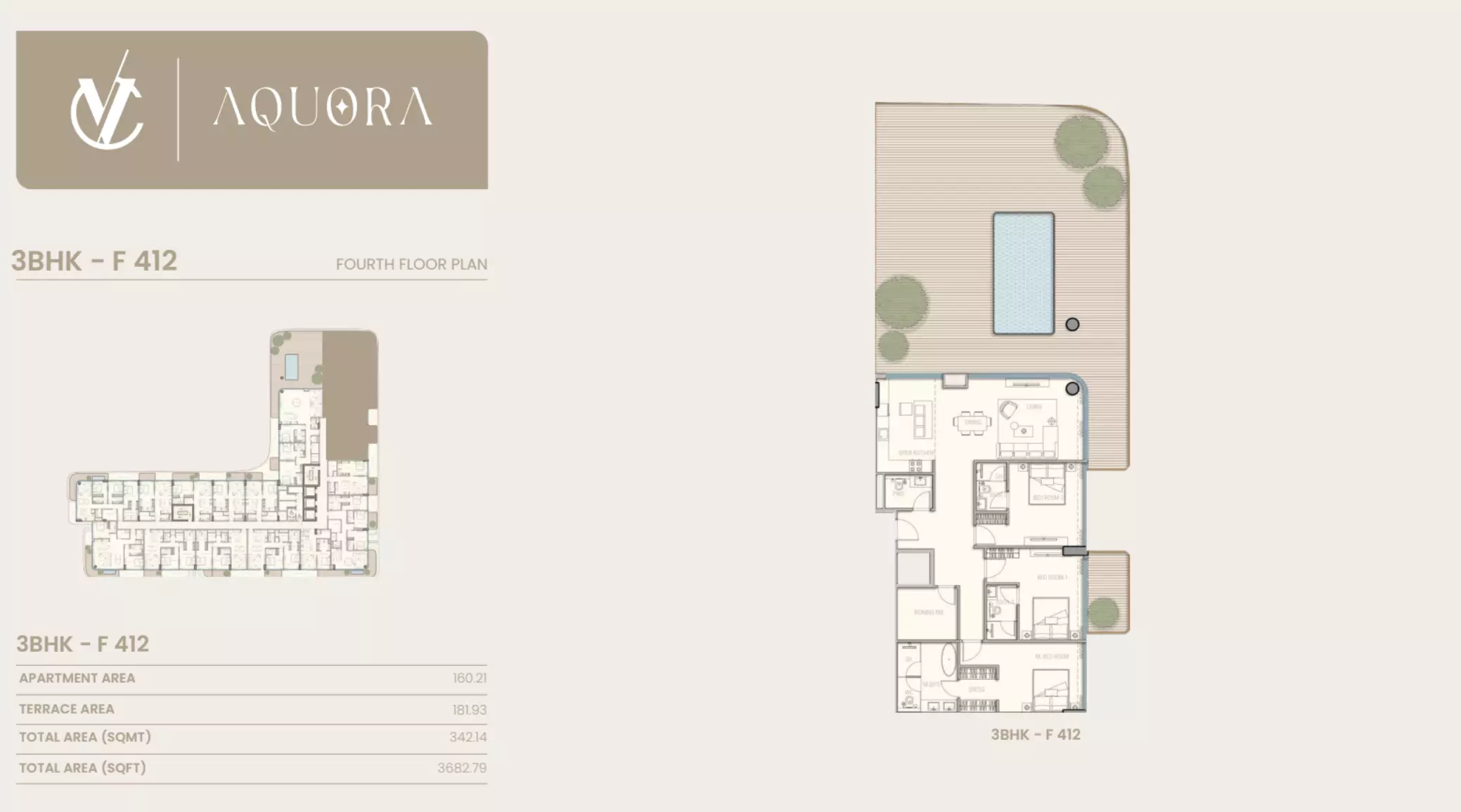 typeSize floor plan for Aquora