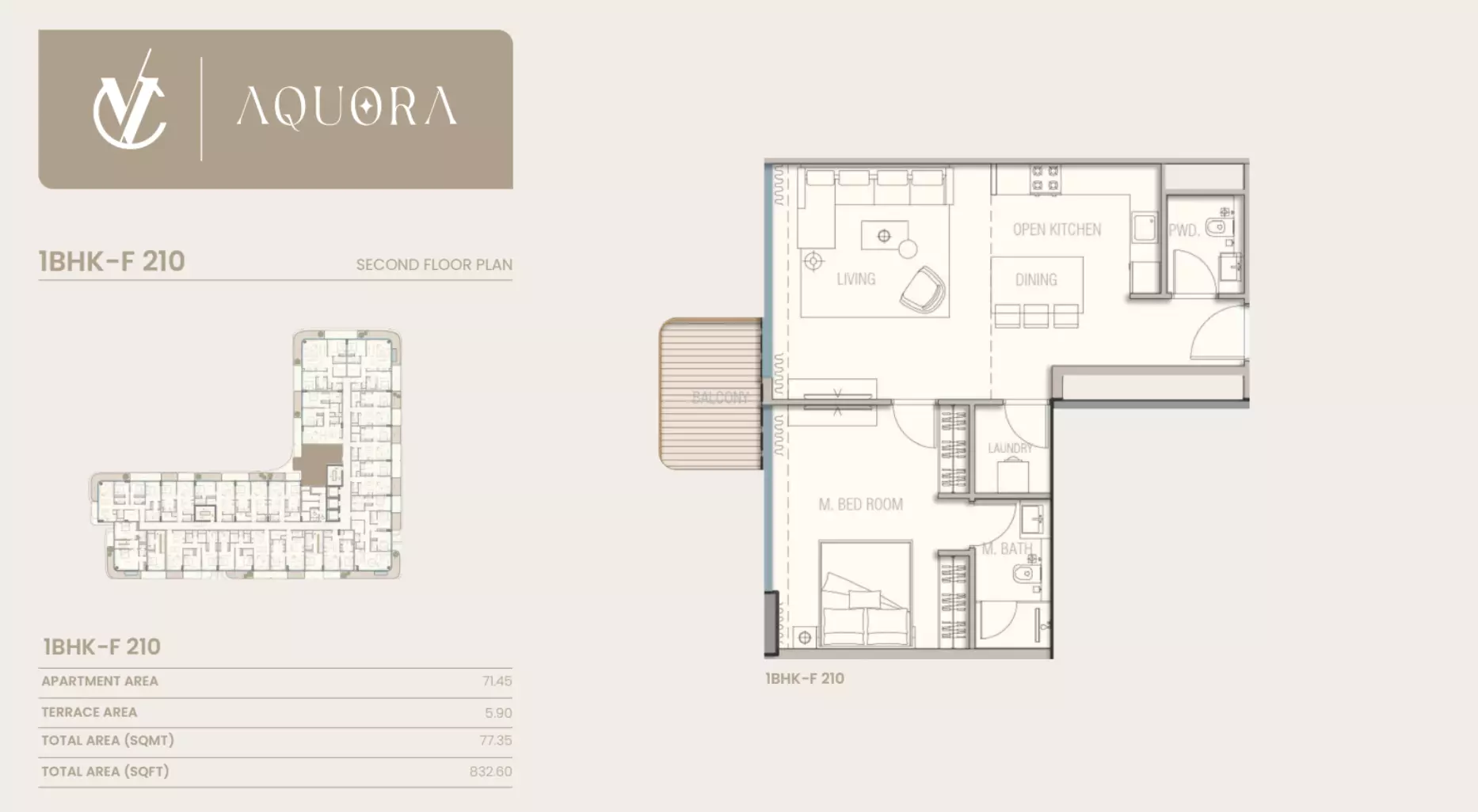 typeSize floor plan for Aquora