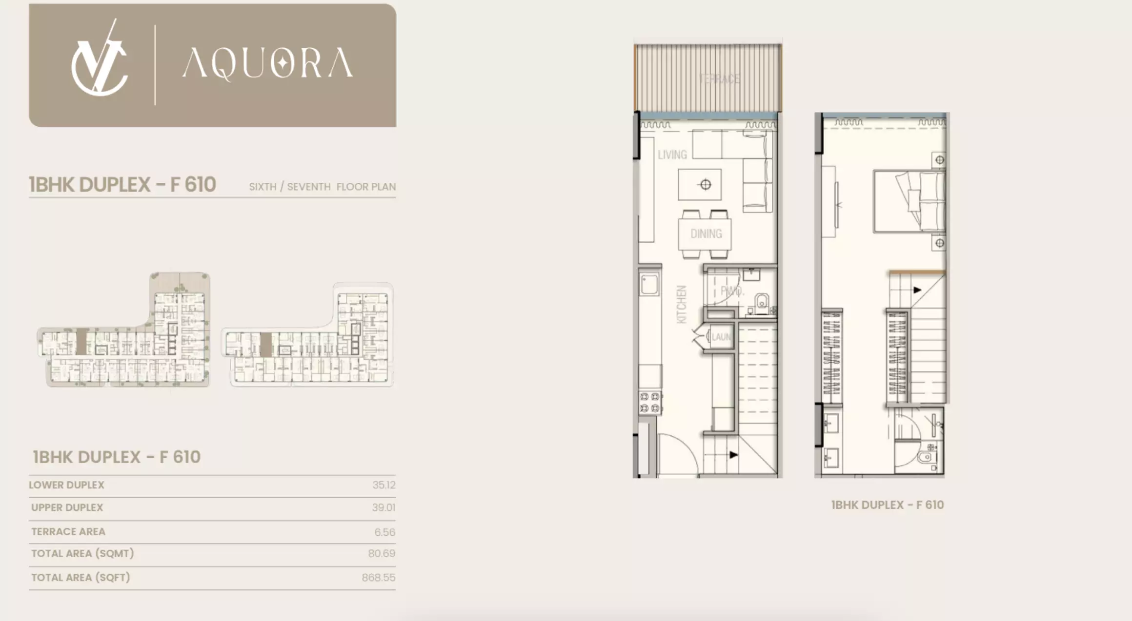 typeSize floor plan for Aquora