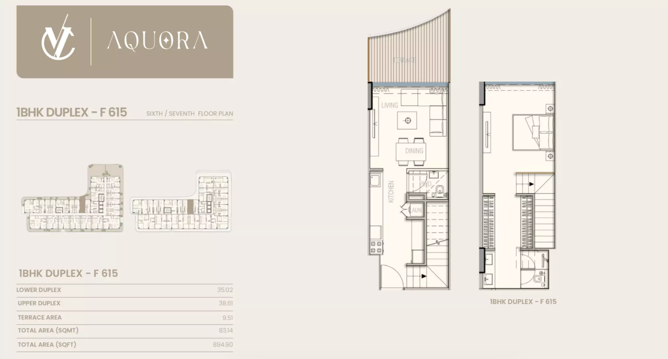 typeSize floor plan for Aquora