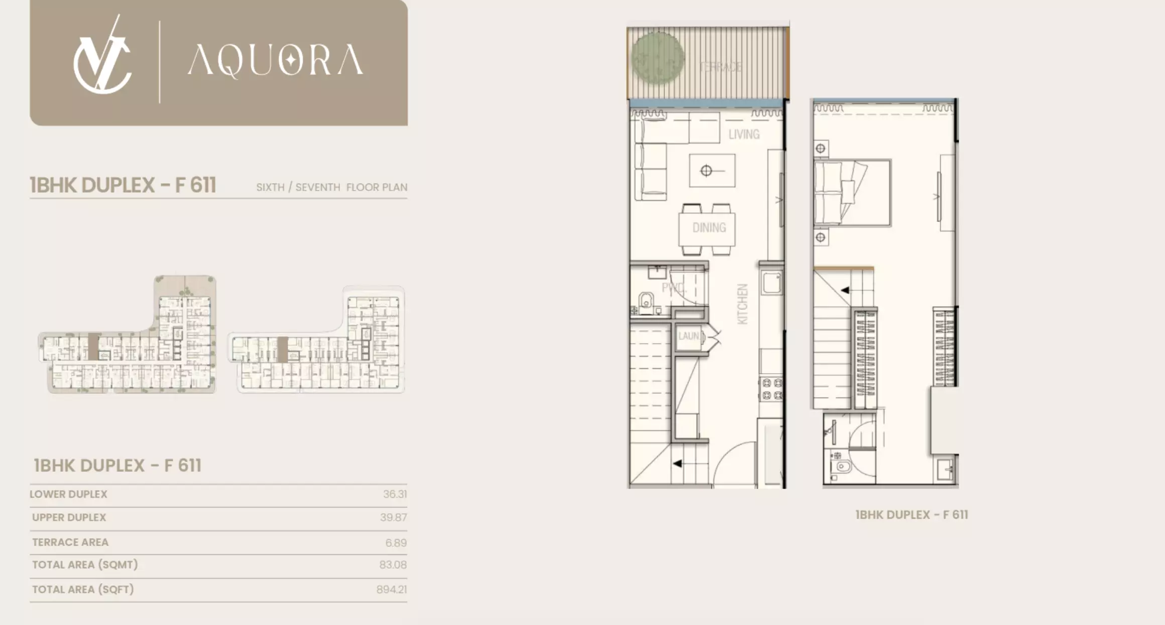 typeSize floor plan for Aquora