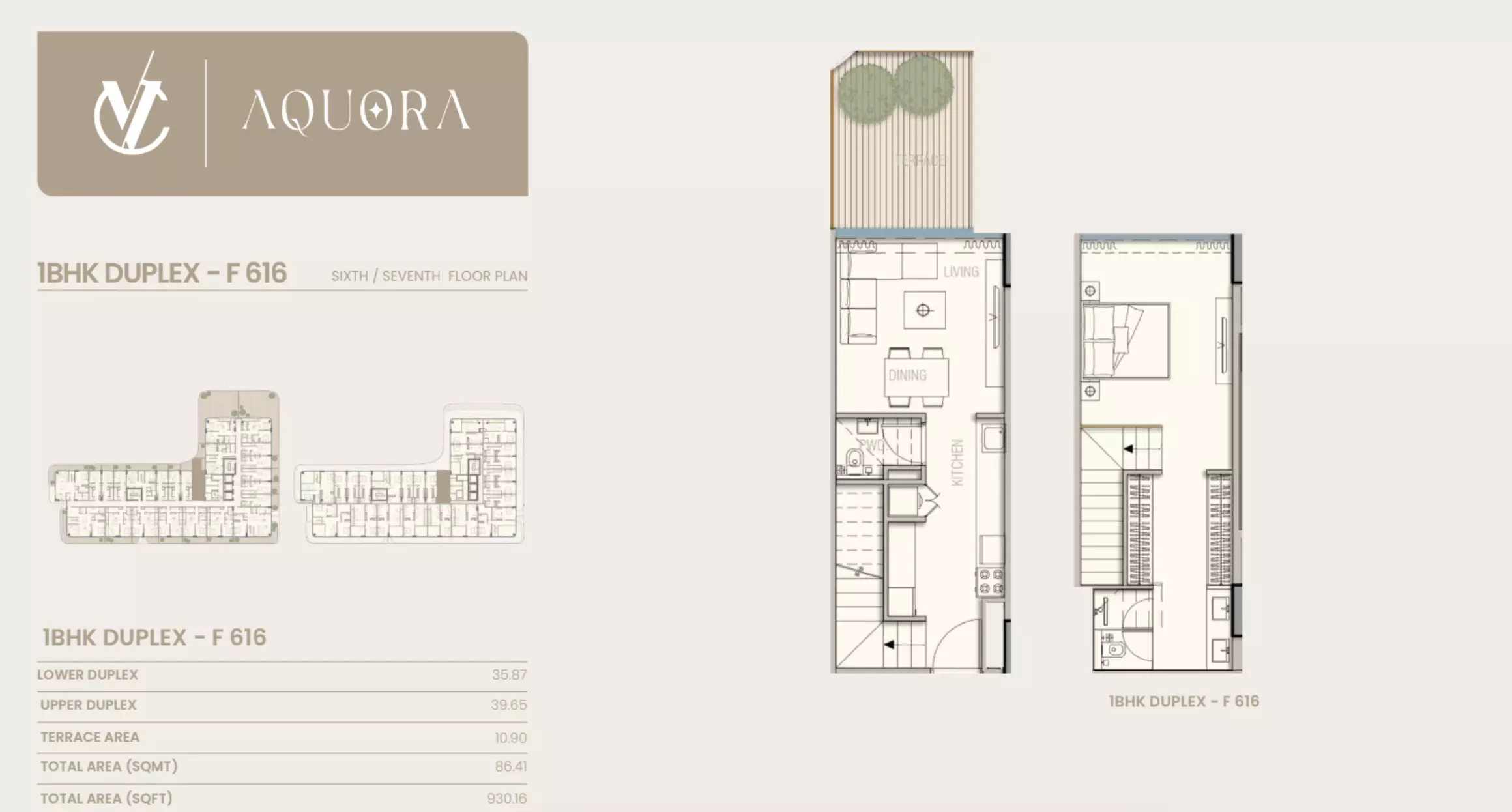 typeSize floor plan for Aquora