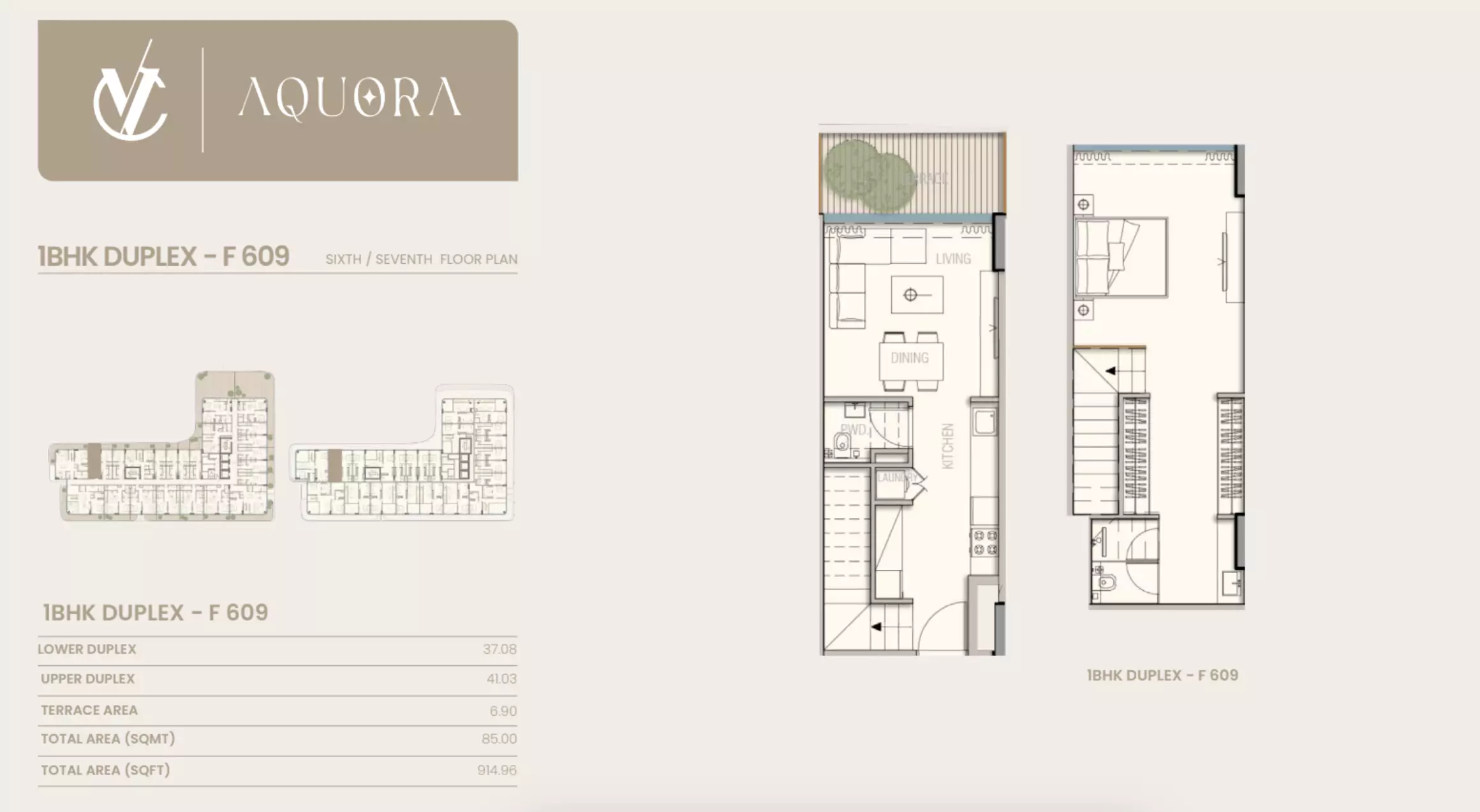 typeSize floor plan for Aquora
