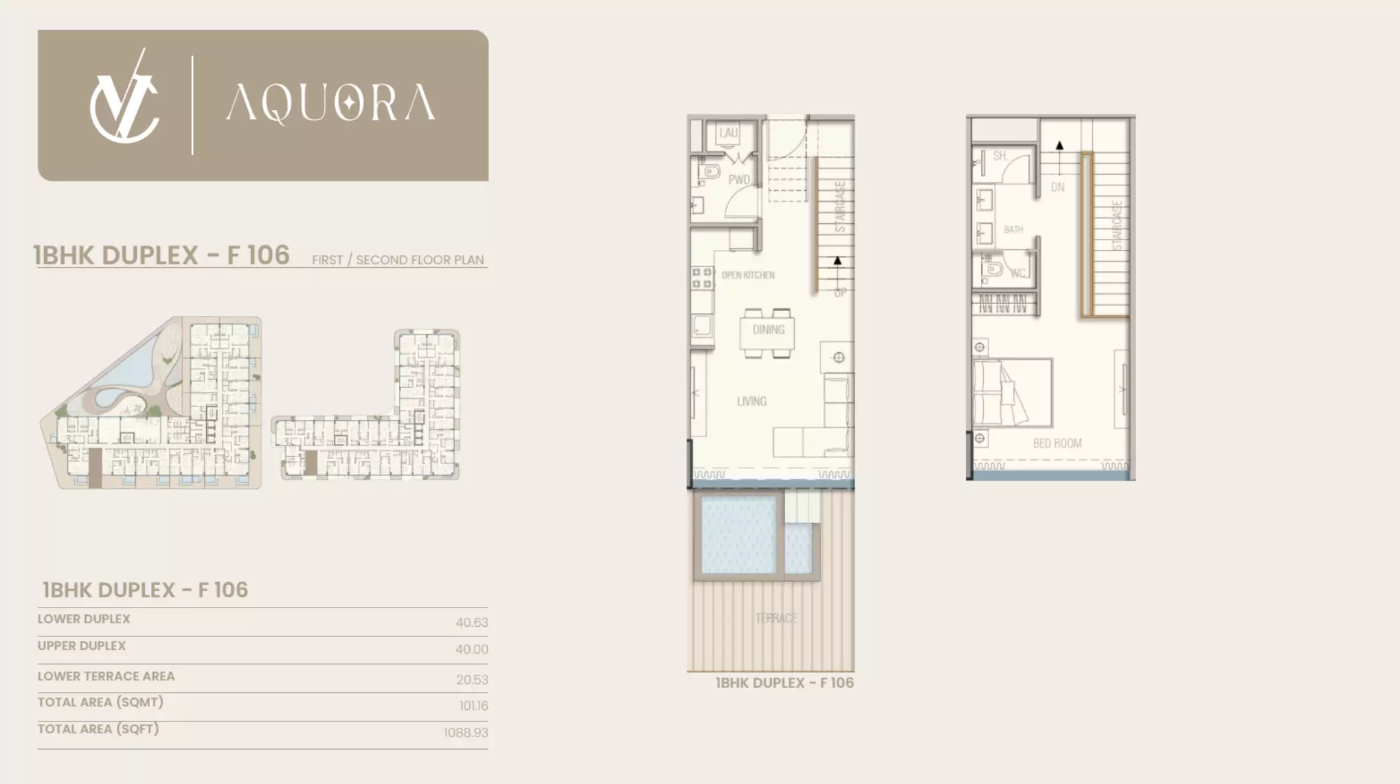 typeSize floor plan for Aquora